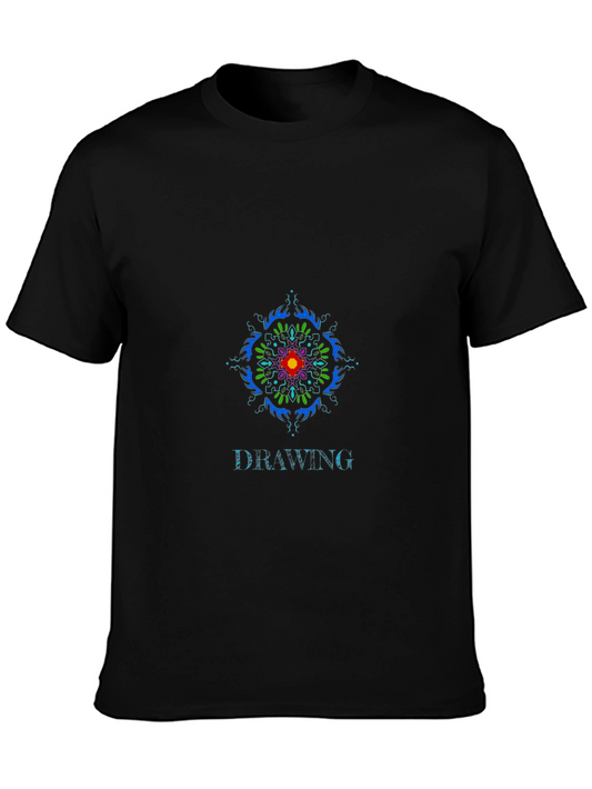 Drawing Graphic Tee: Colorful Mandala Design