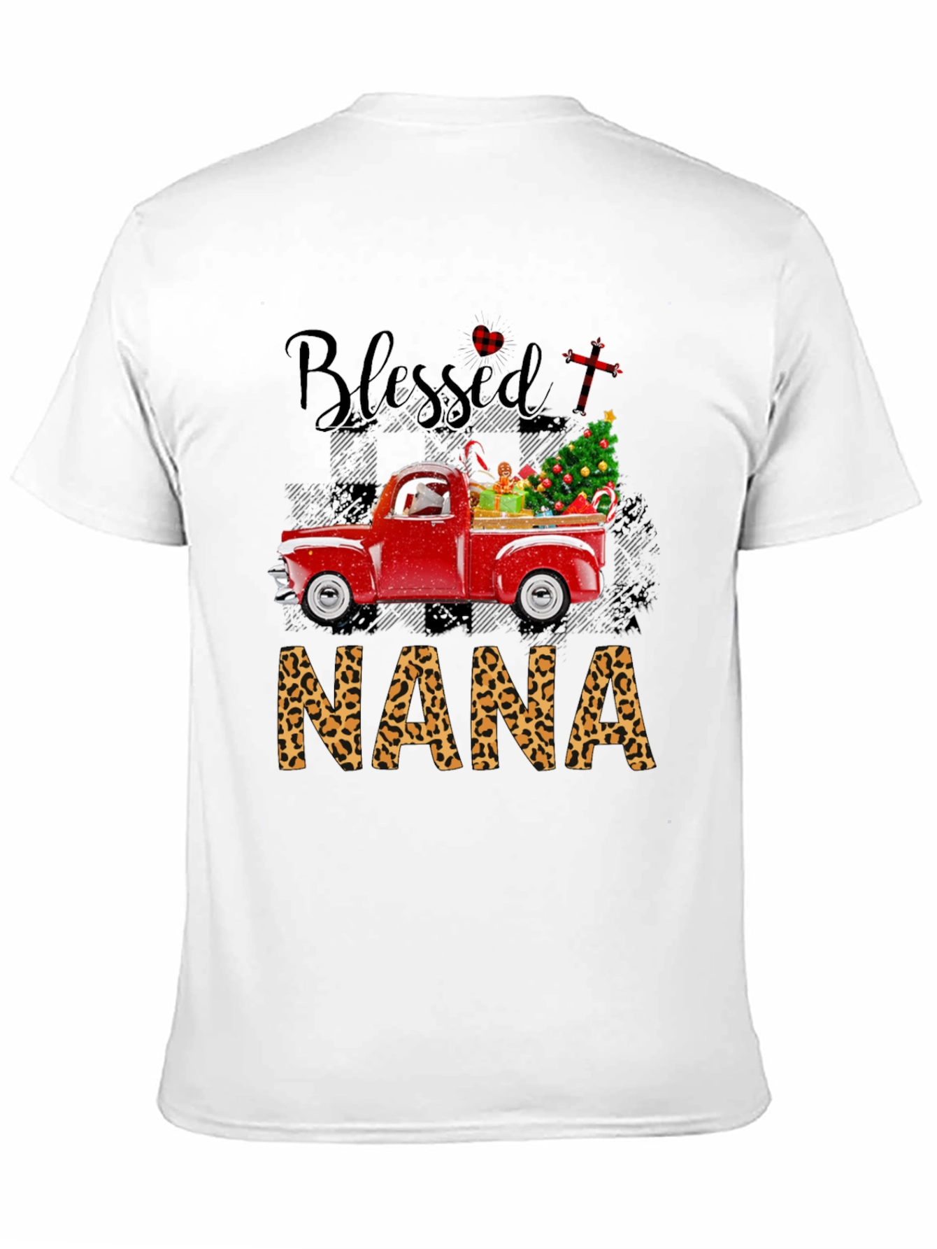 Blessed Nana Leopard Print Christmas Truck T-Shirt