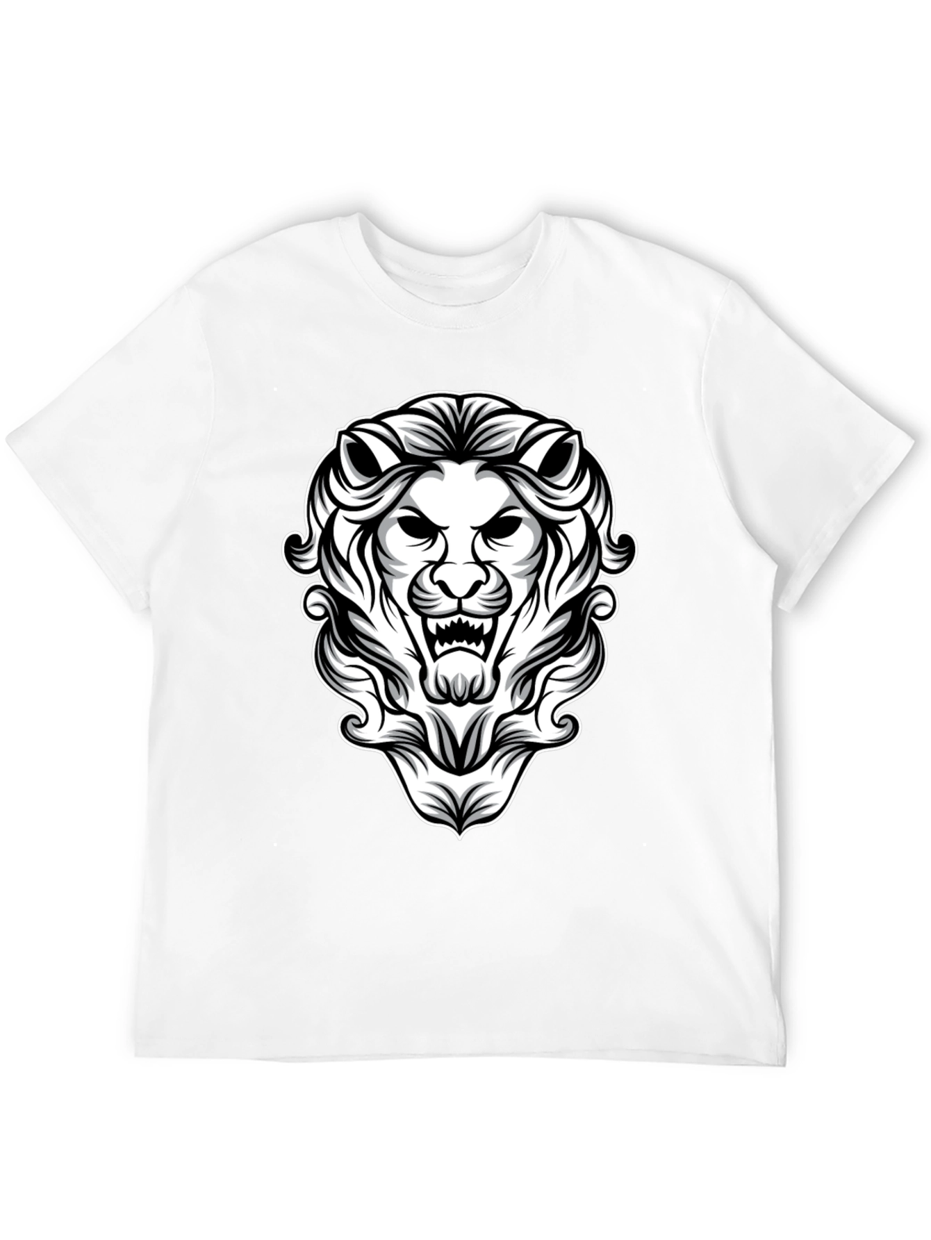 Lion Graphic Print Black T-Shirt