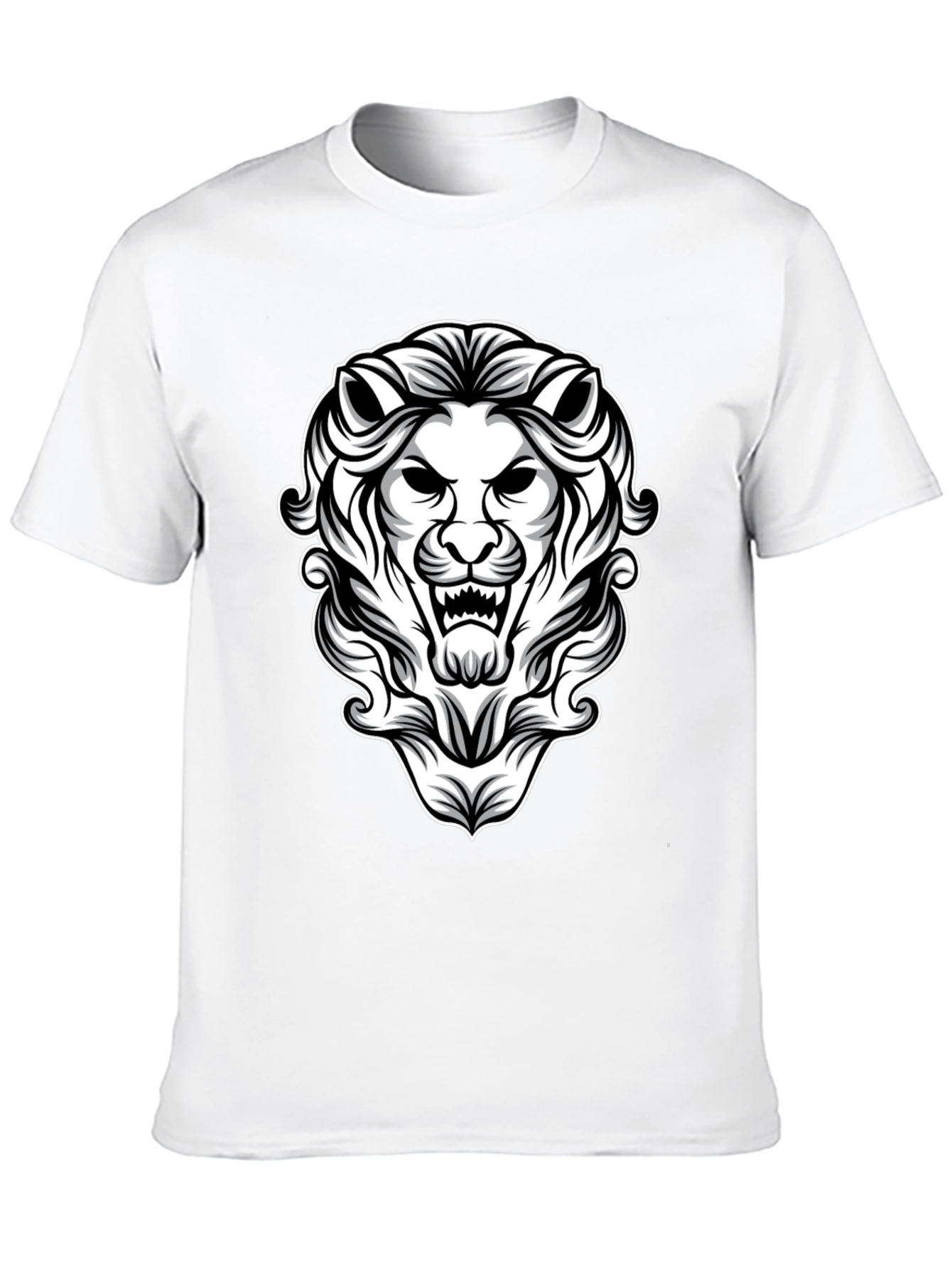 Lion Graphic Print Black T-Shirt