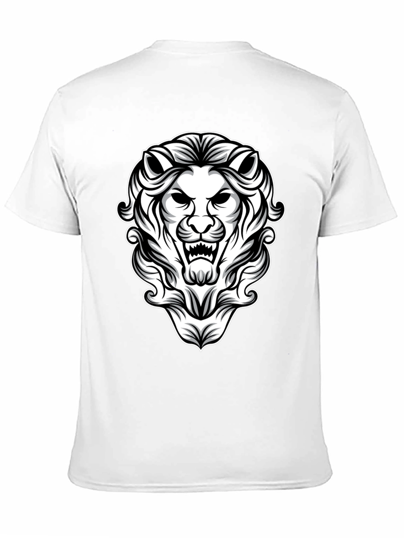 Lion Graphic Print Black T-Shirt