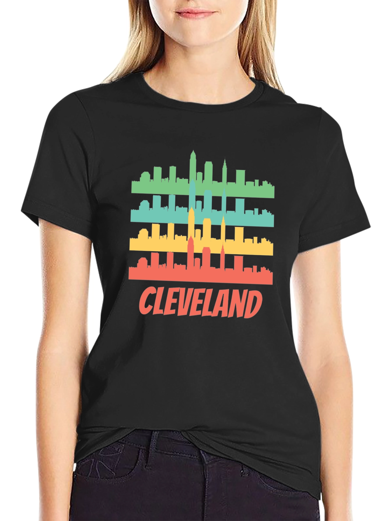 Cleveland Skyline Retro T-Shirt