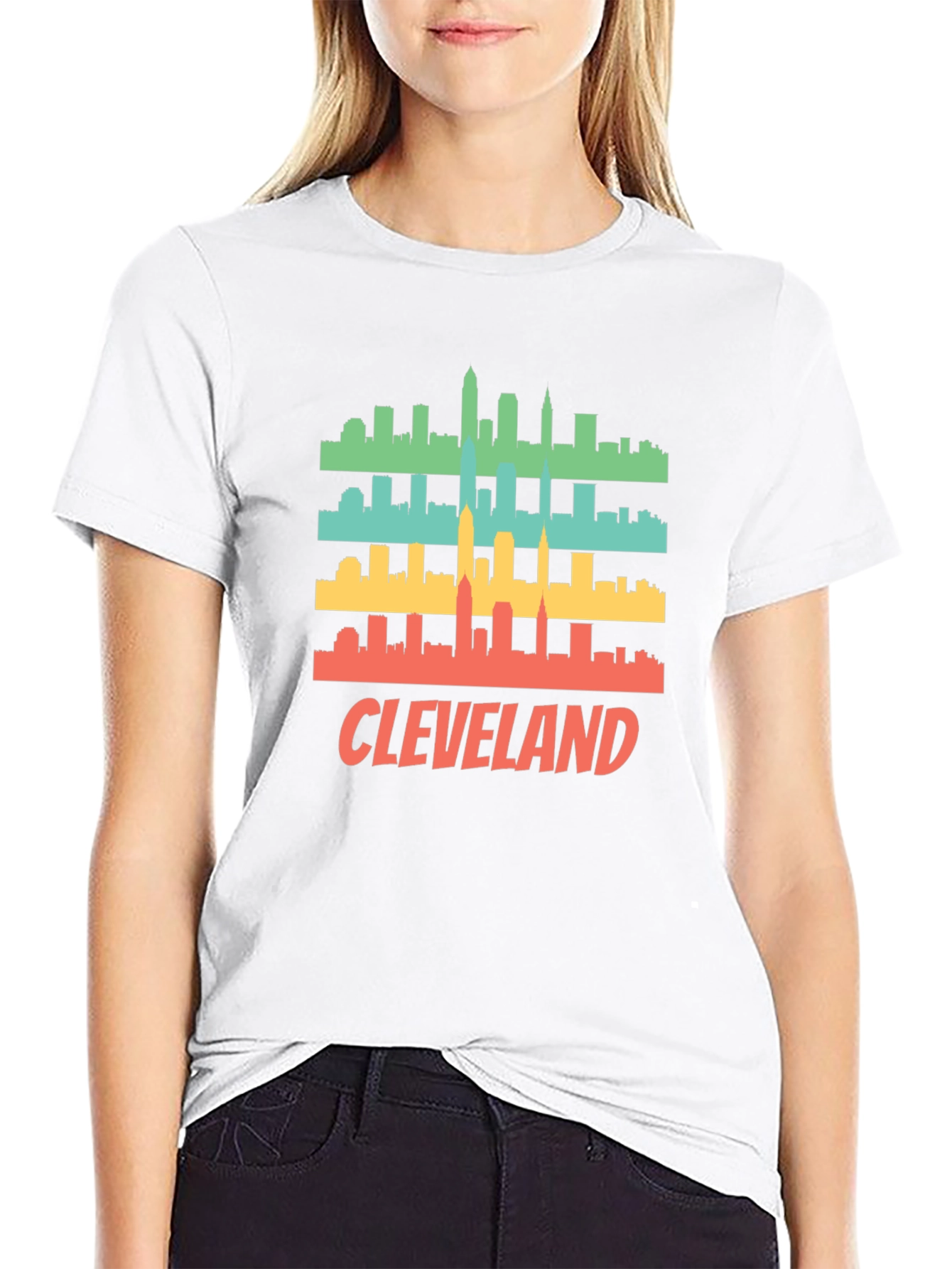 Cleveland Skyline Retro T-Shirt