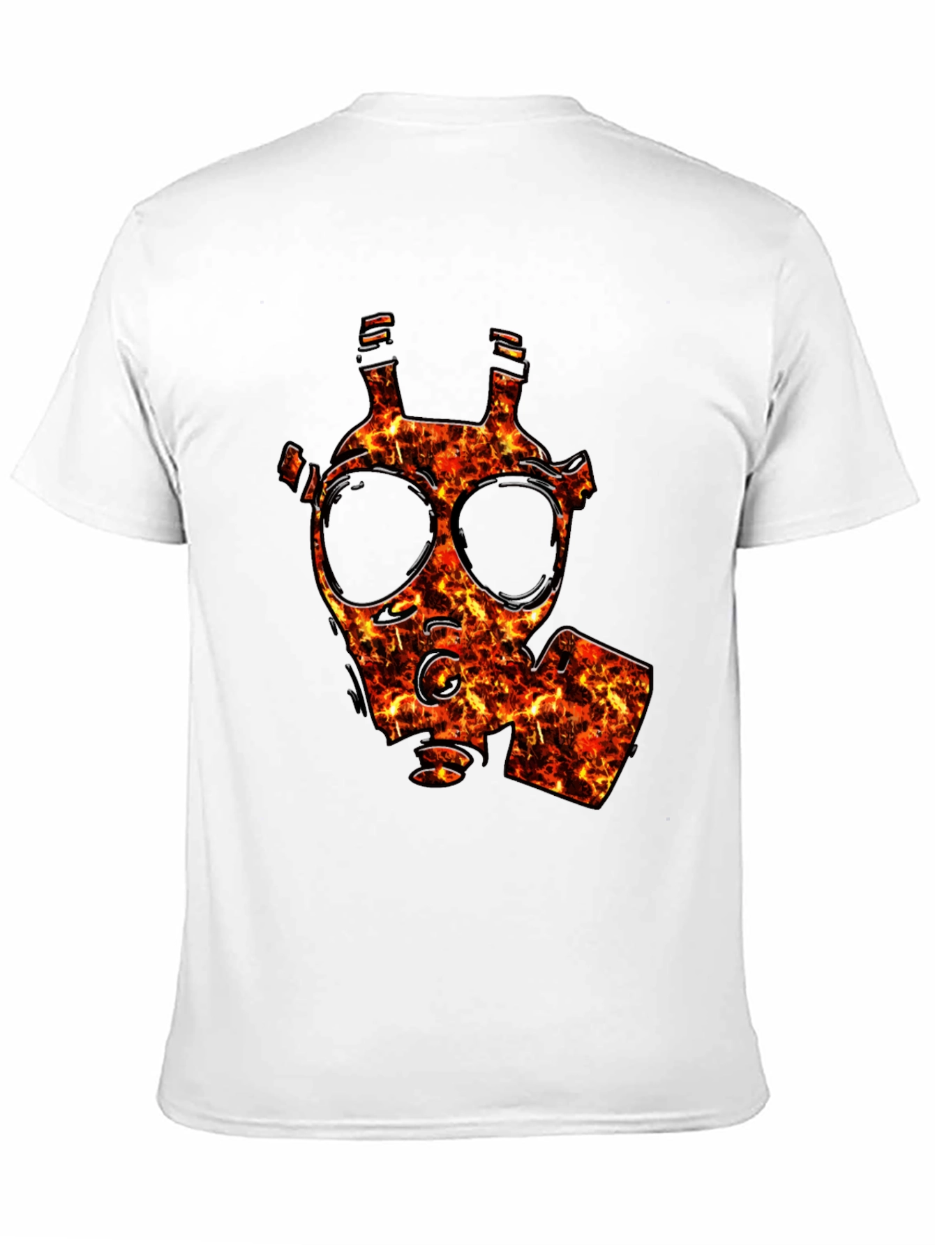 Fiery Gas Mask Graphic T-Shirt - Bold Style