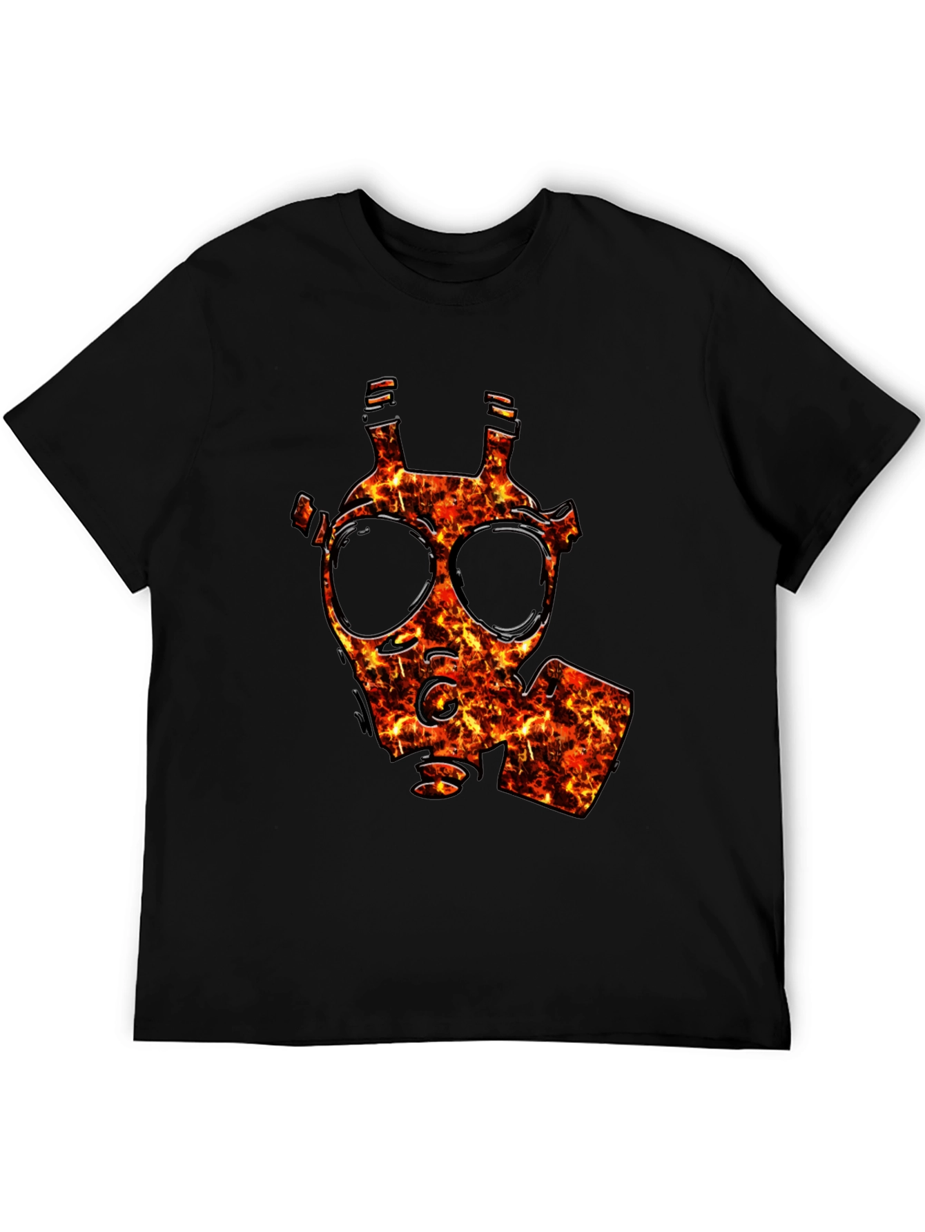 Fiery Gas Mask Graphic T-Shirt - Bold Style