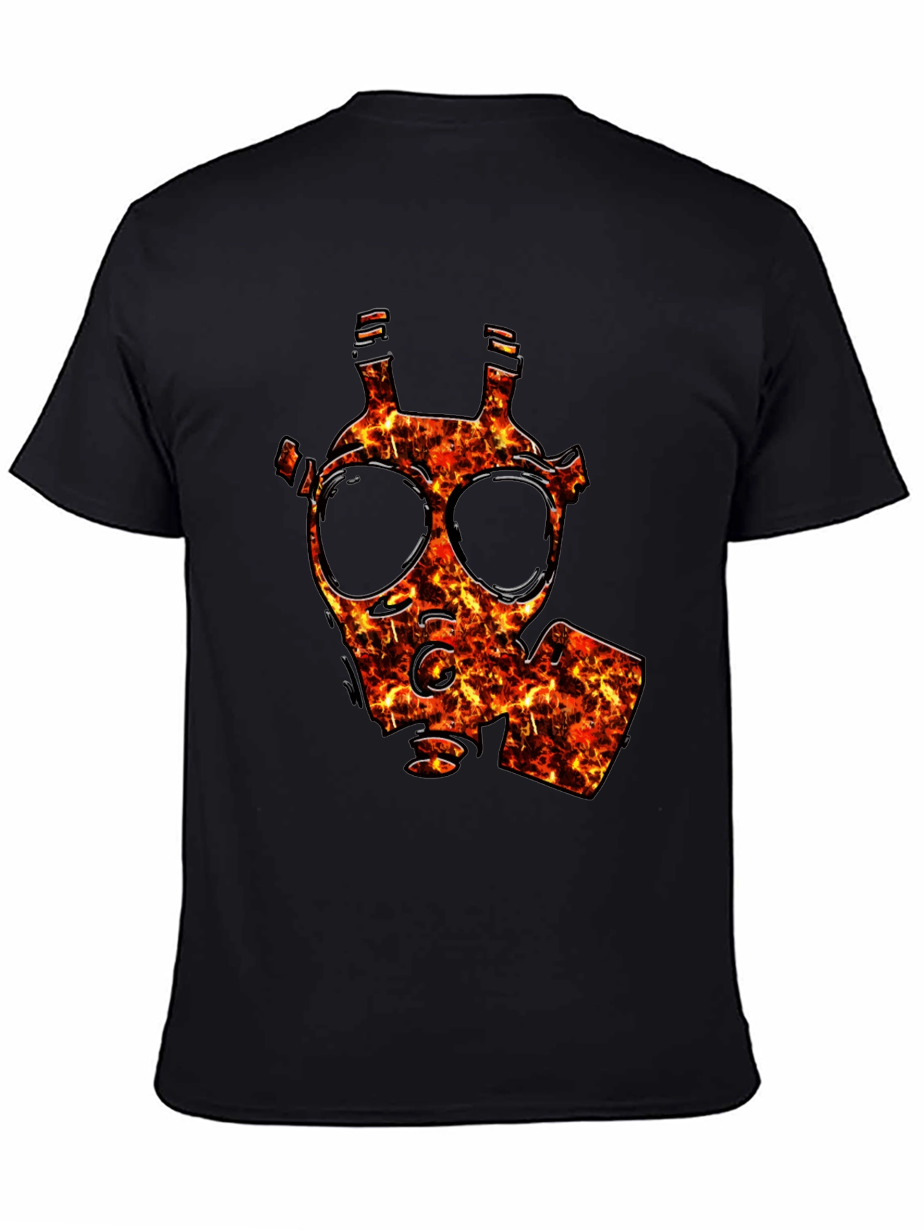 Fiery Gas Mask Graphic T-Shirt - Bold Style