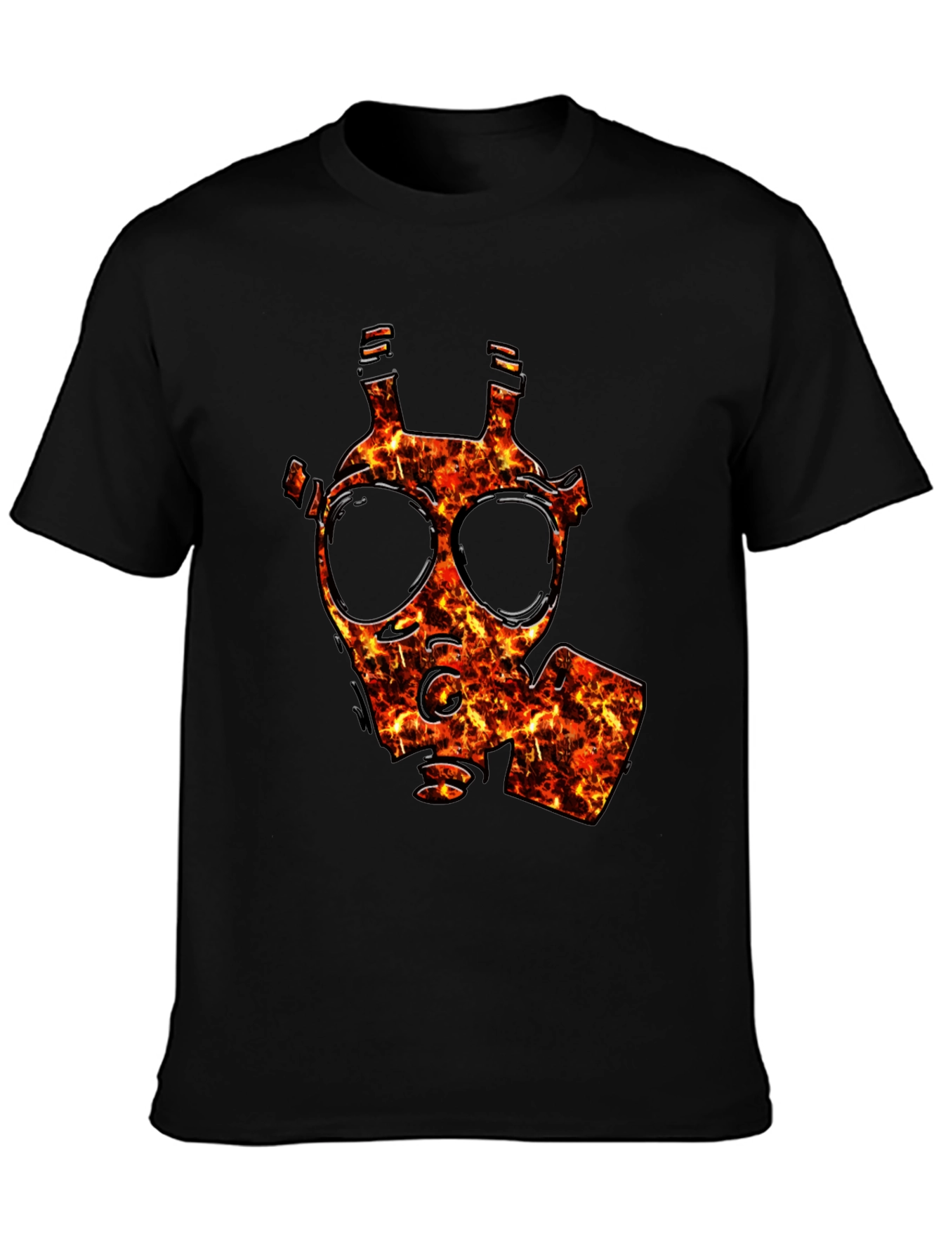 Fiery Gas Mask Graphic T-Shirt - Bold Style