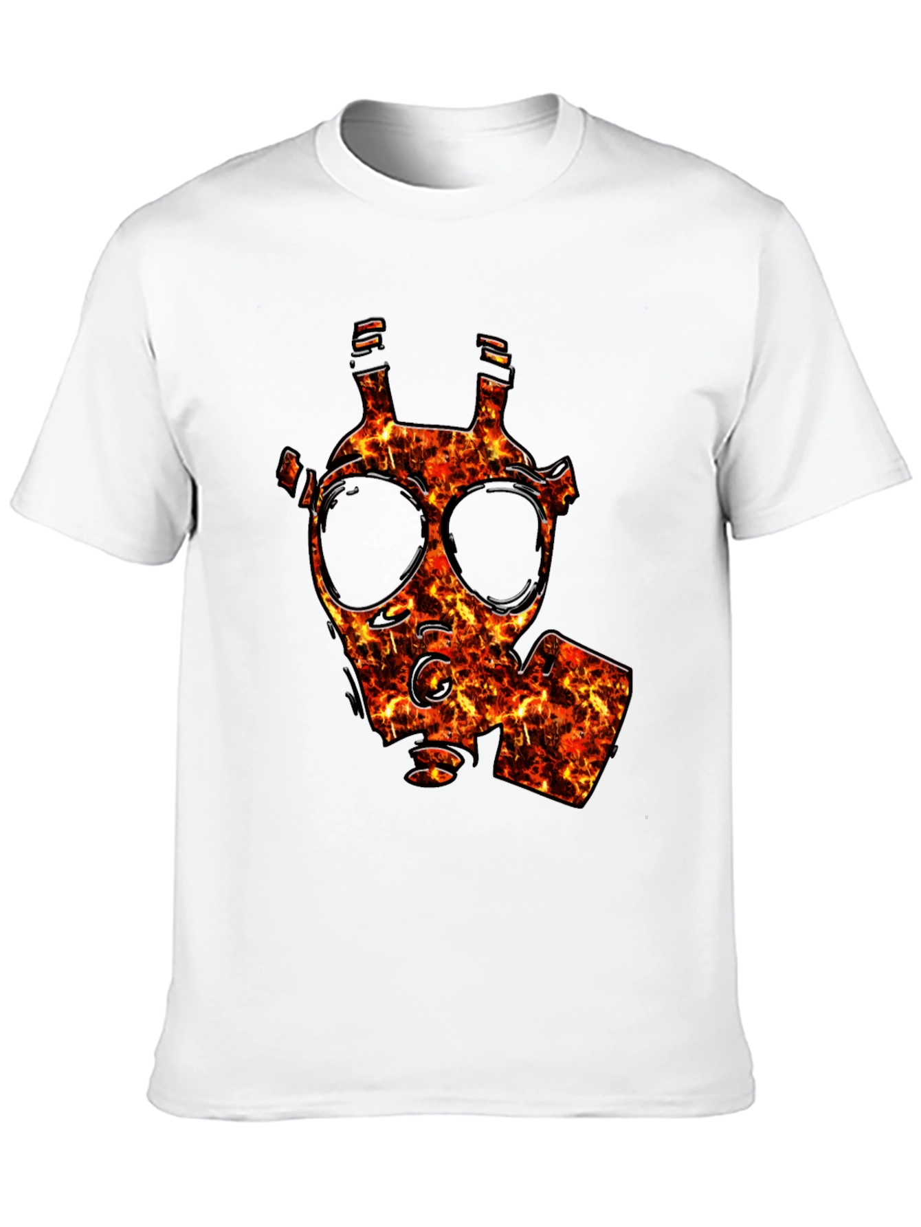 Fiery Gas Mask Graphic T-Shirt - Bold Style