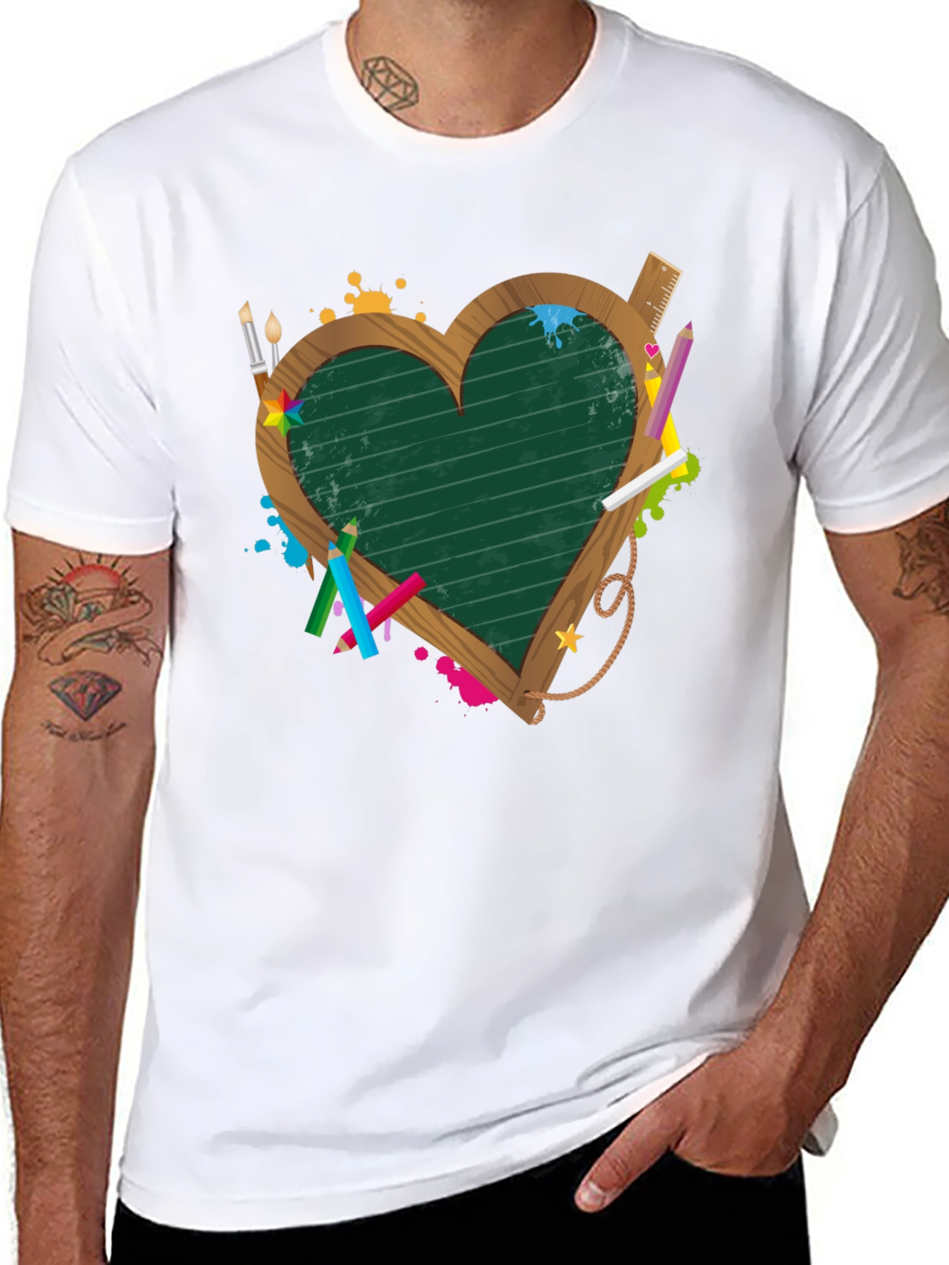 Teacher Heart Blackboard T-Shirt