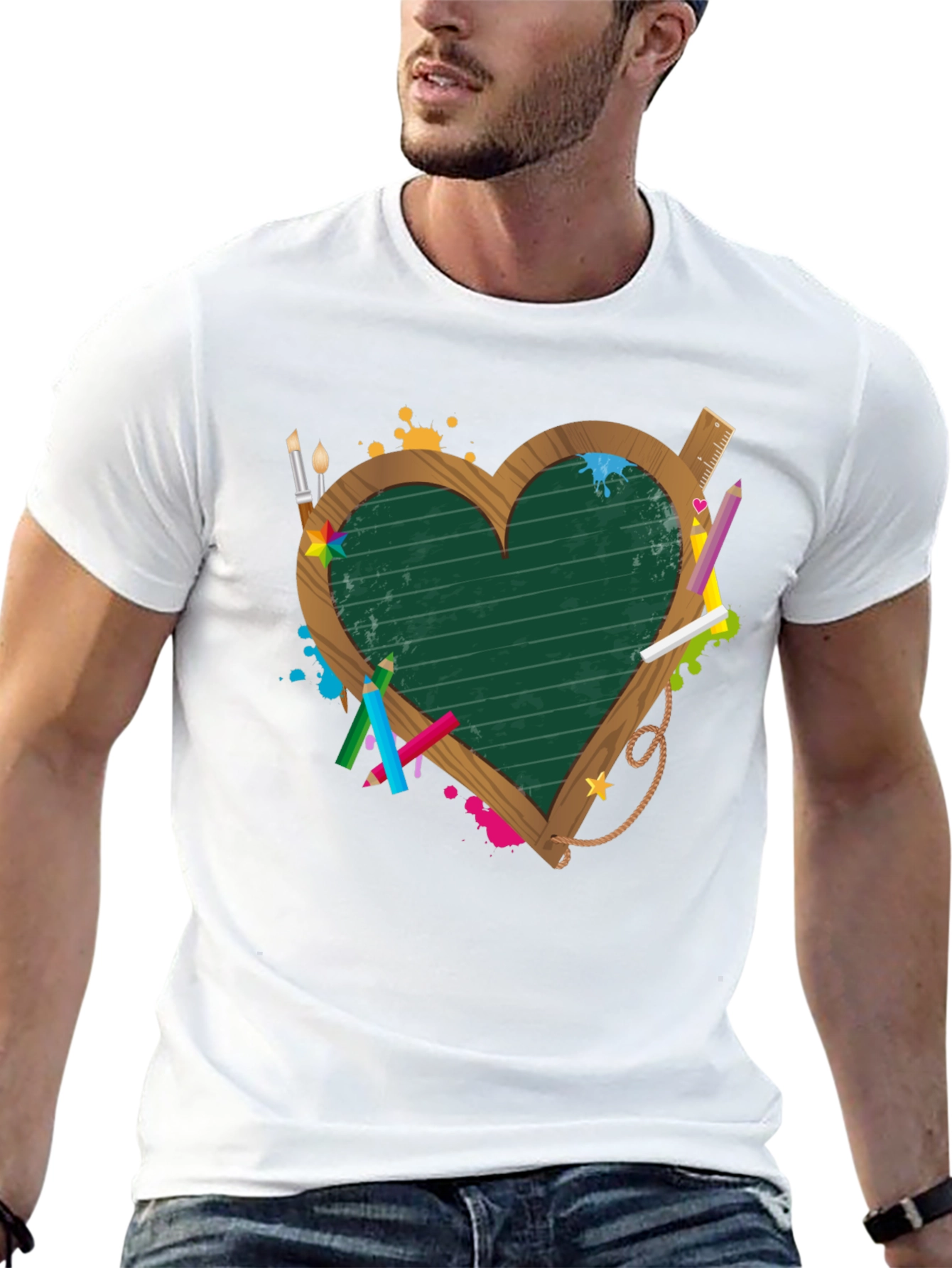 Teacher Heart Blackboard T-Shirt
