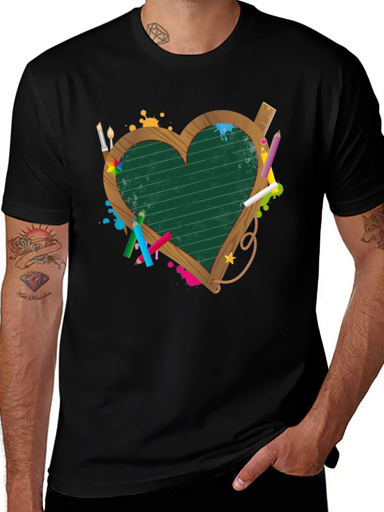 Teacher Heart Blackboard T-Shirt