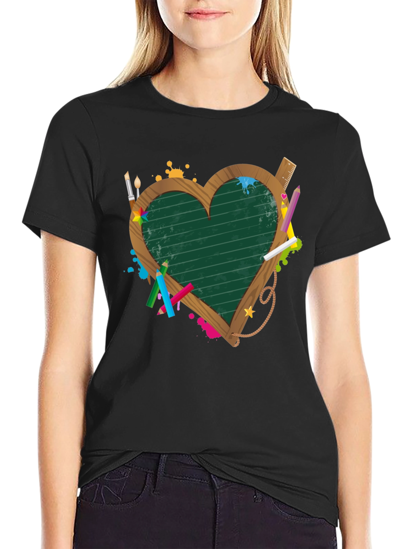 Teacher Heart Blackboard T-Shirt