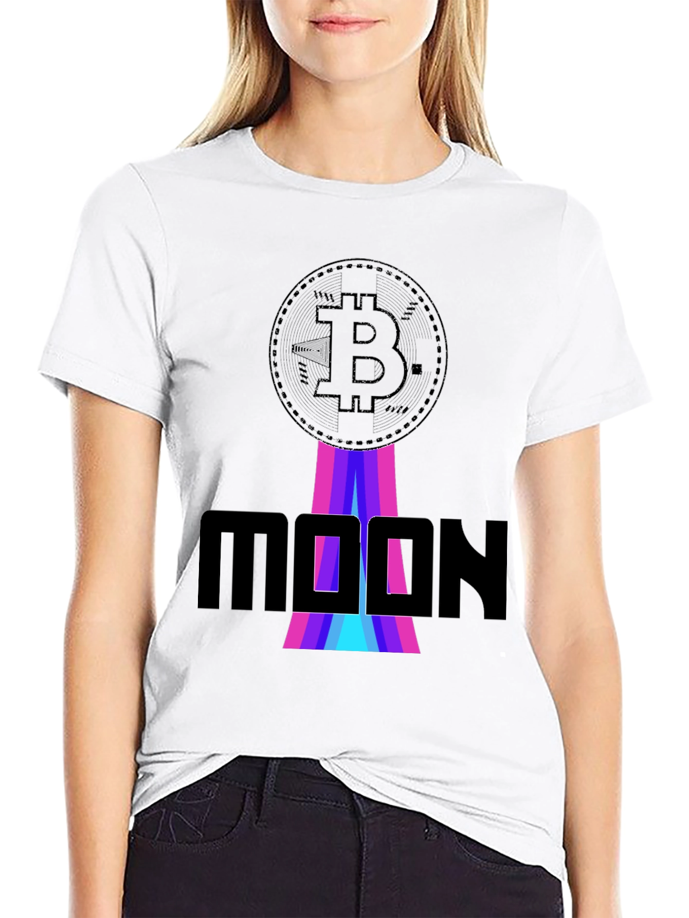 Bitcoin Moon Graphic T-Shirt - Crypto Apparel