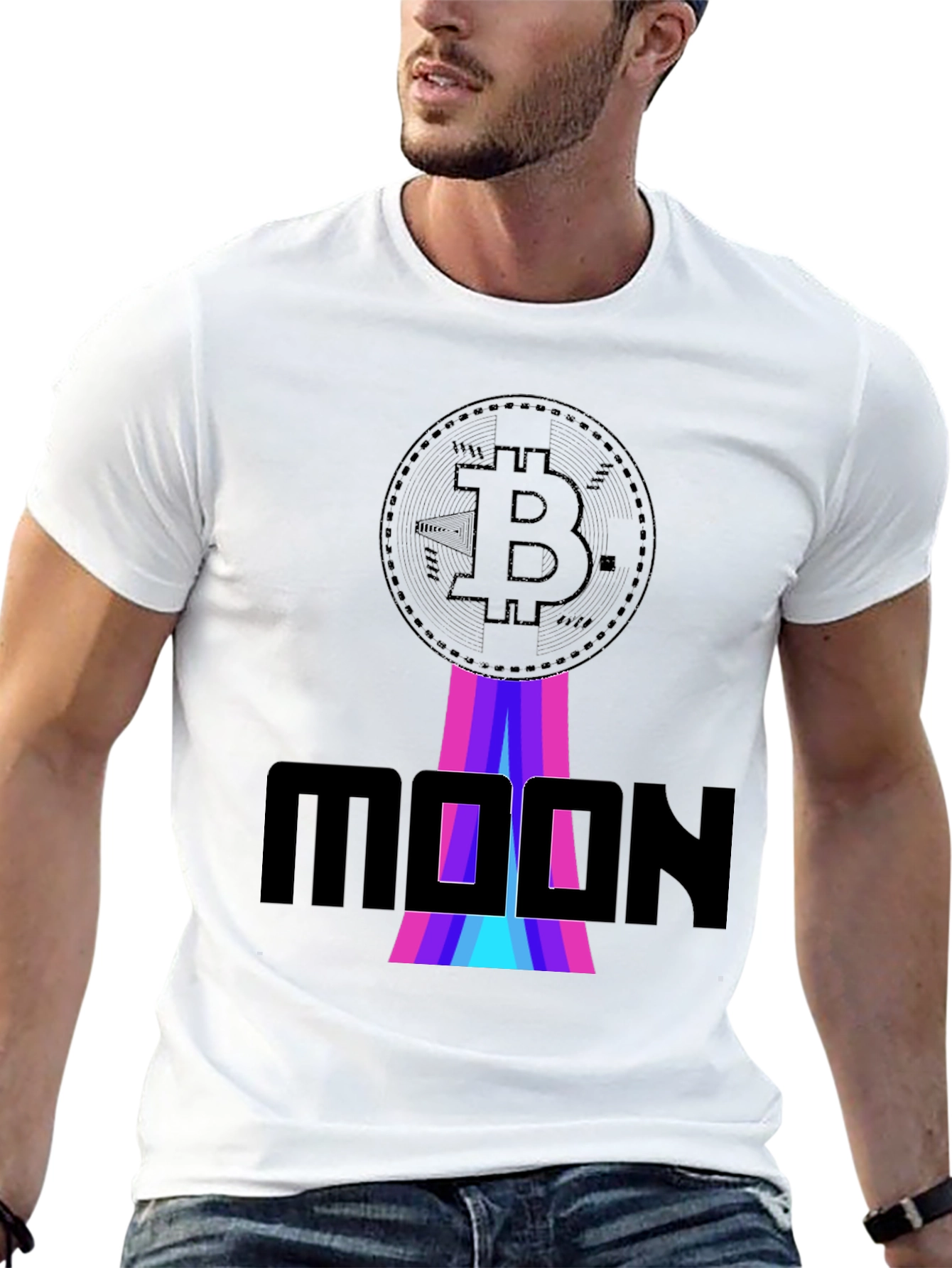 Bitcoin Moon Graphic T-Shirt - Crypto Apparel