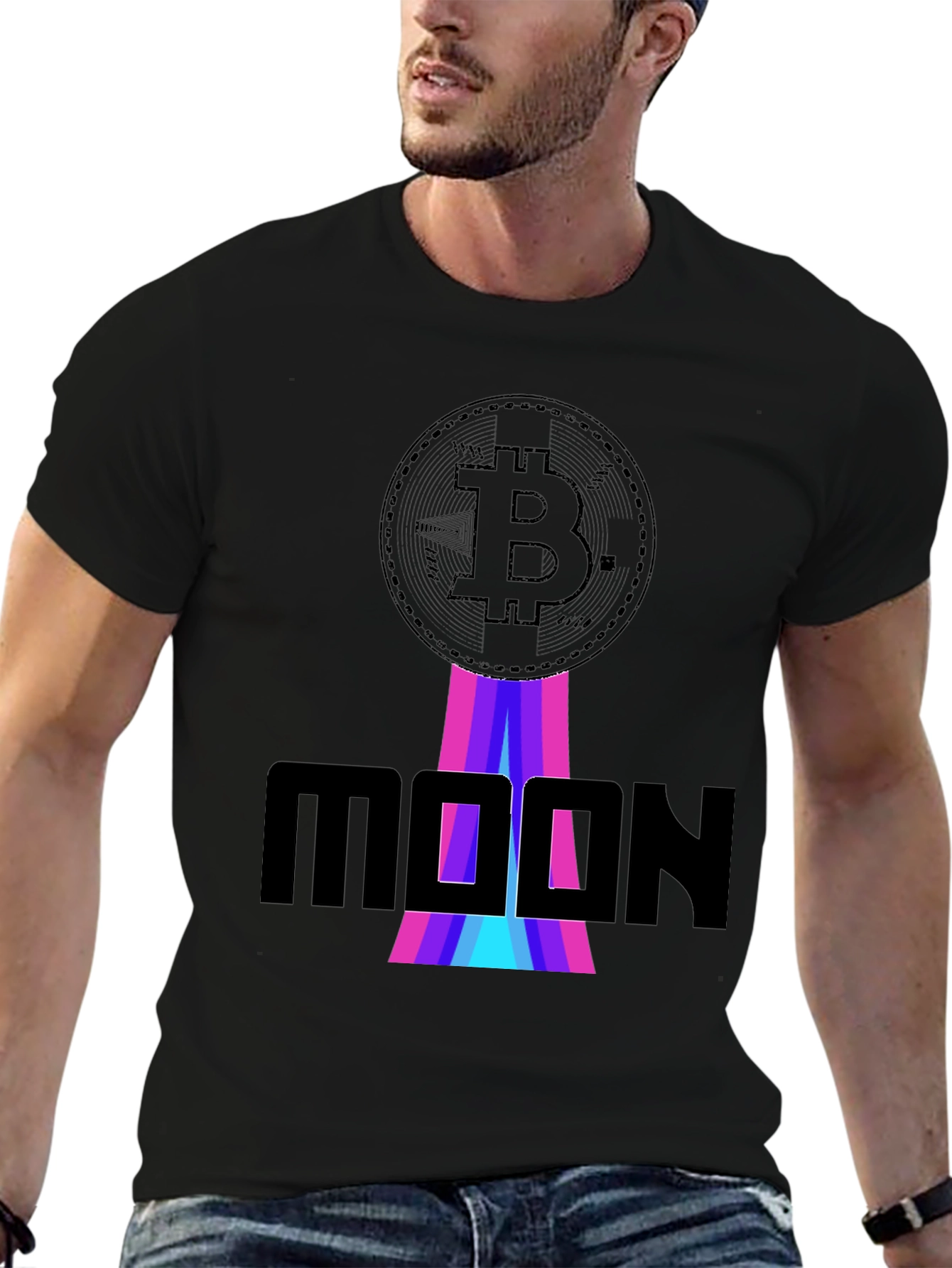 Bitcoin Moon Graphic T-Shirt - Crypto Apparel