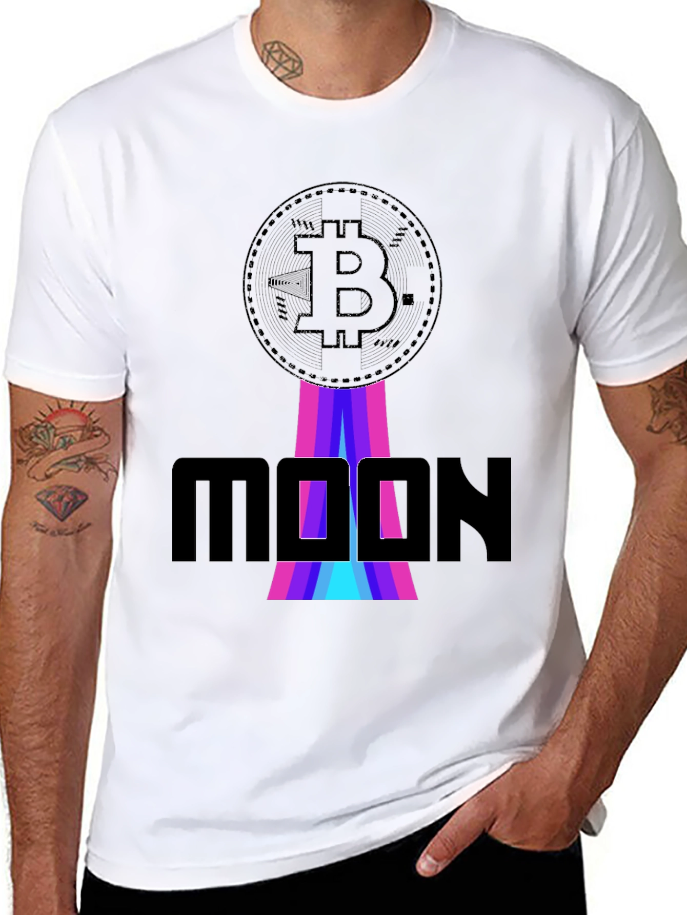 Bitcoin Moon Graphic T-Shirt - Crypto Apparel