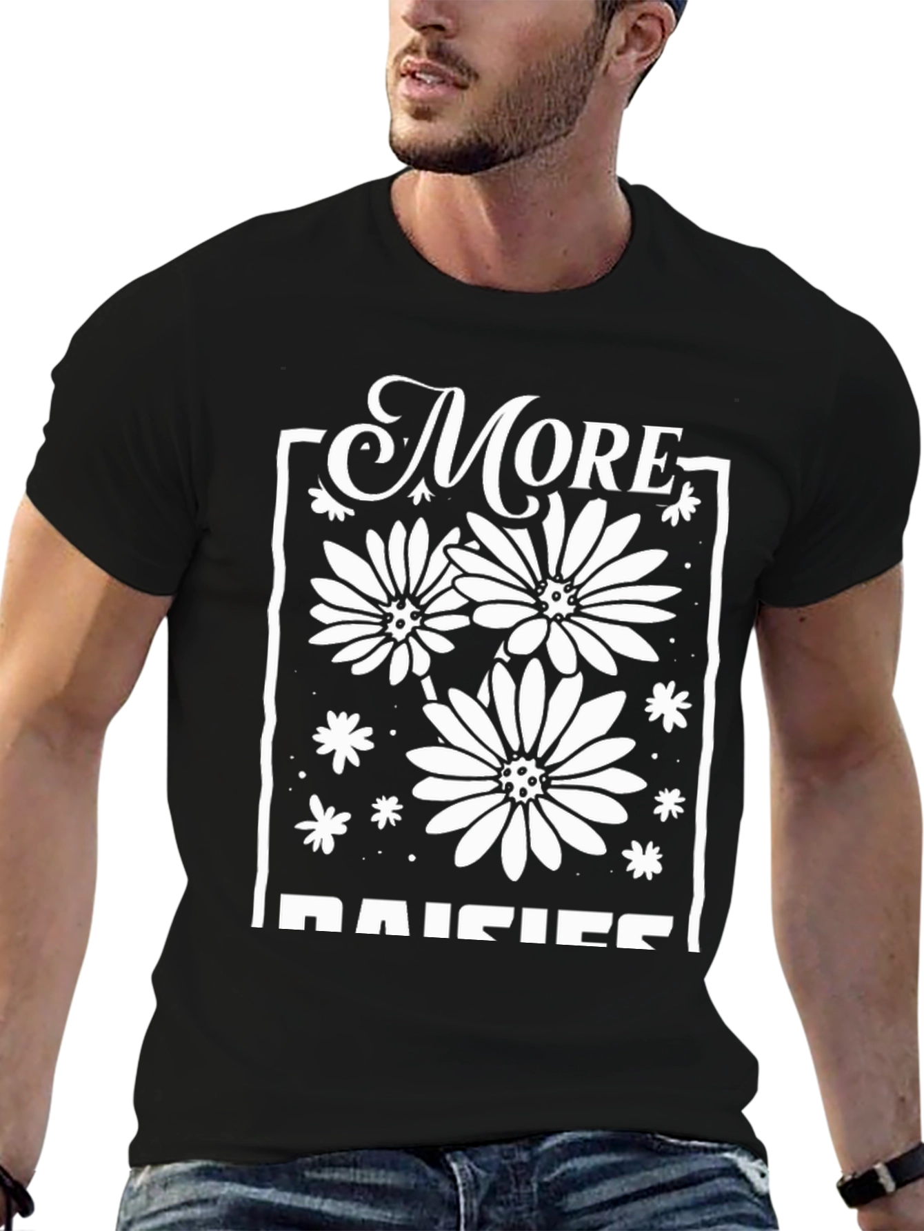 More Daisies Graphic Tee - Black