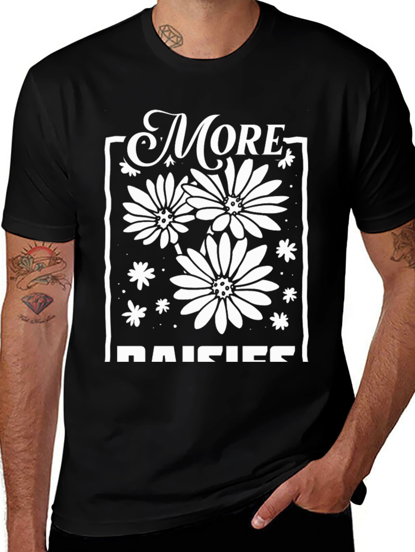 More Daisies Graphic Tee - Black