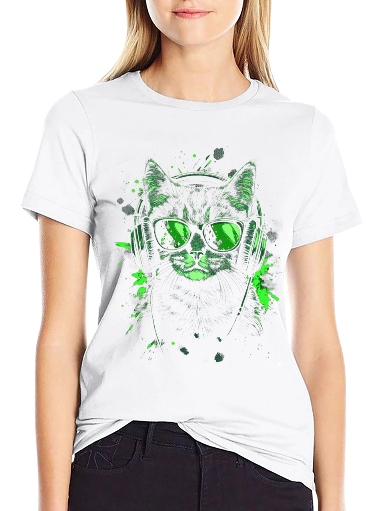 Cool Cat T-Shirt: Headphones & Shades