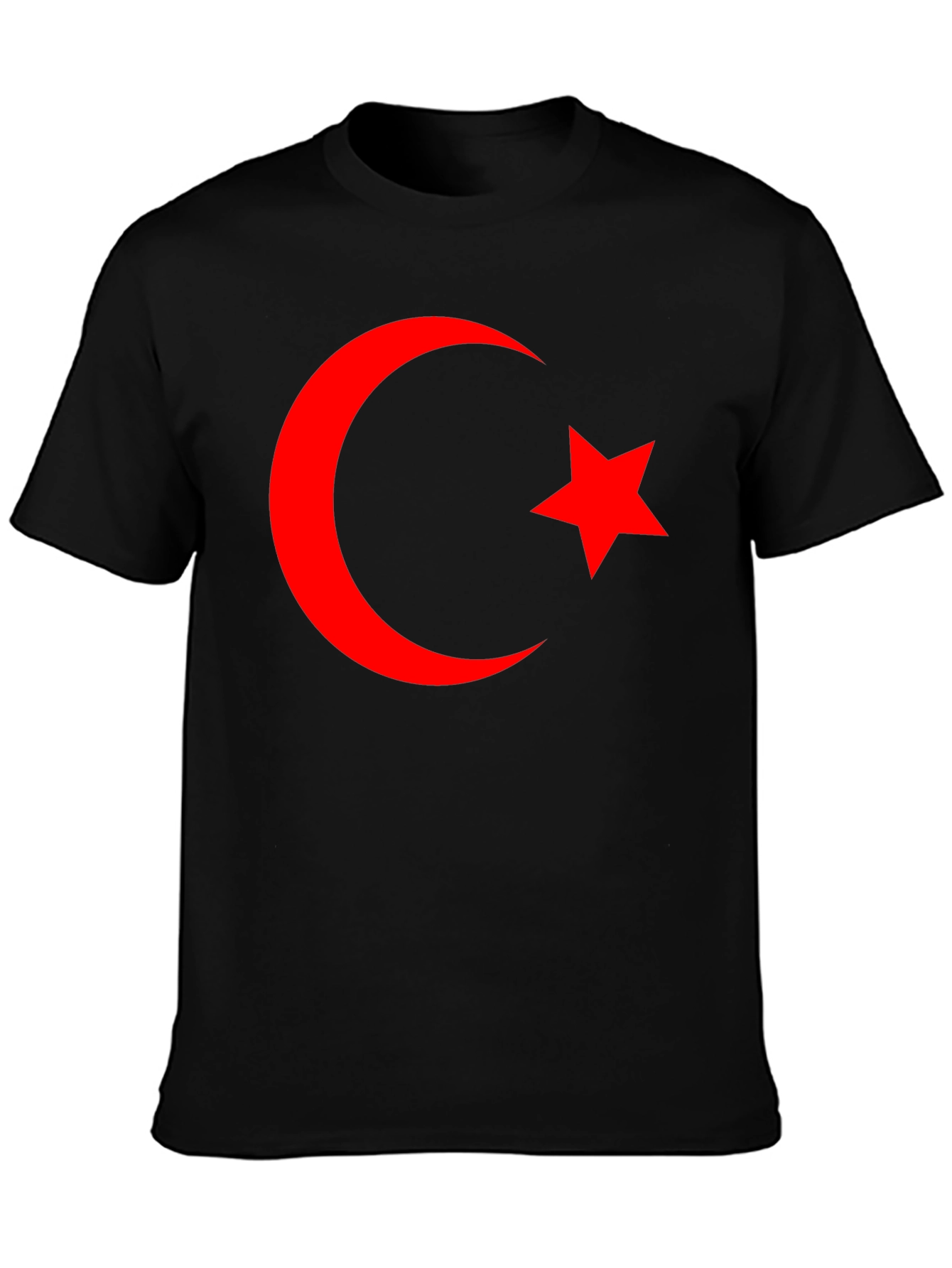 Crescent Moon & Star Graphic Tee - Black