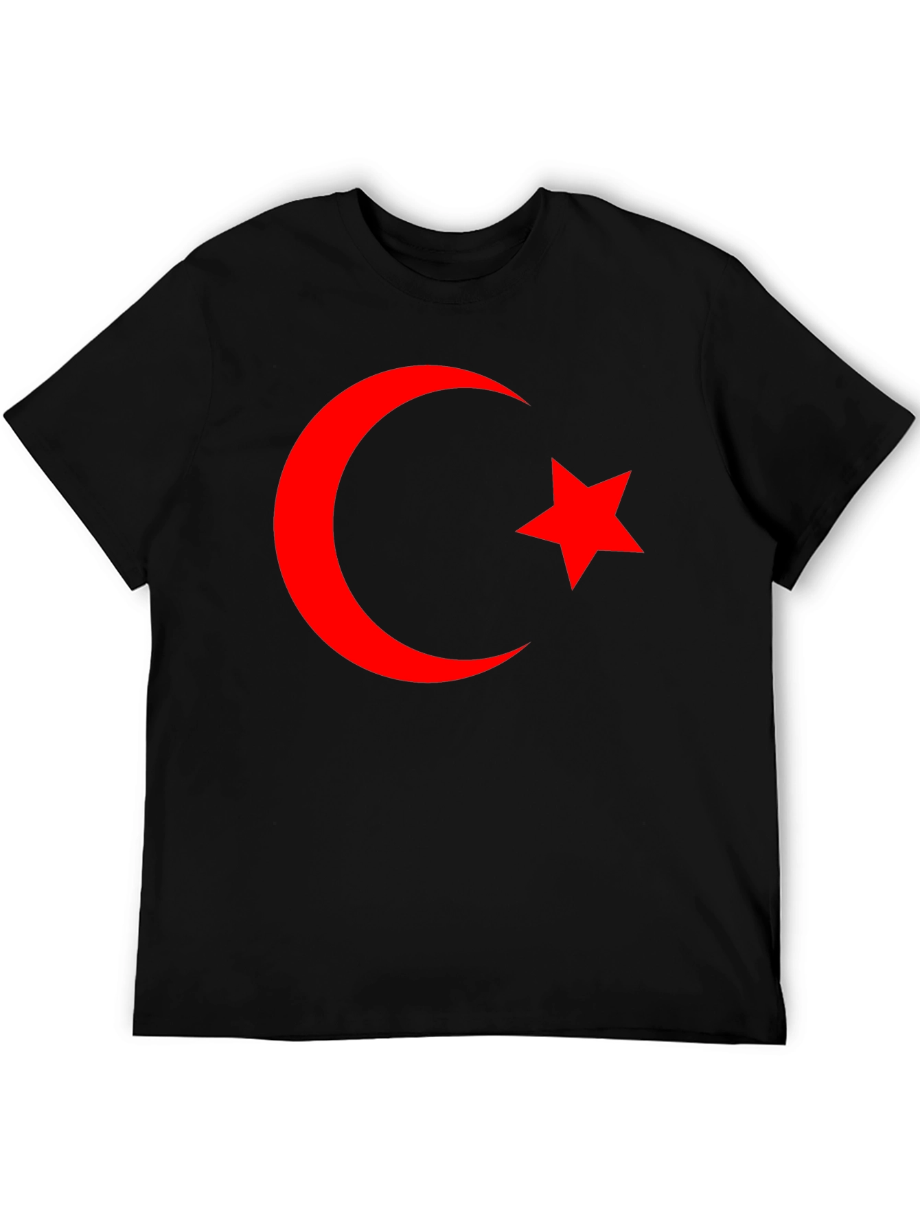 Crescent Moon & Star Graphic Tee - Black