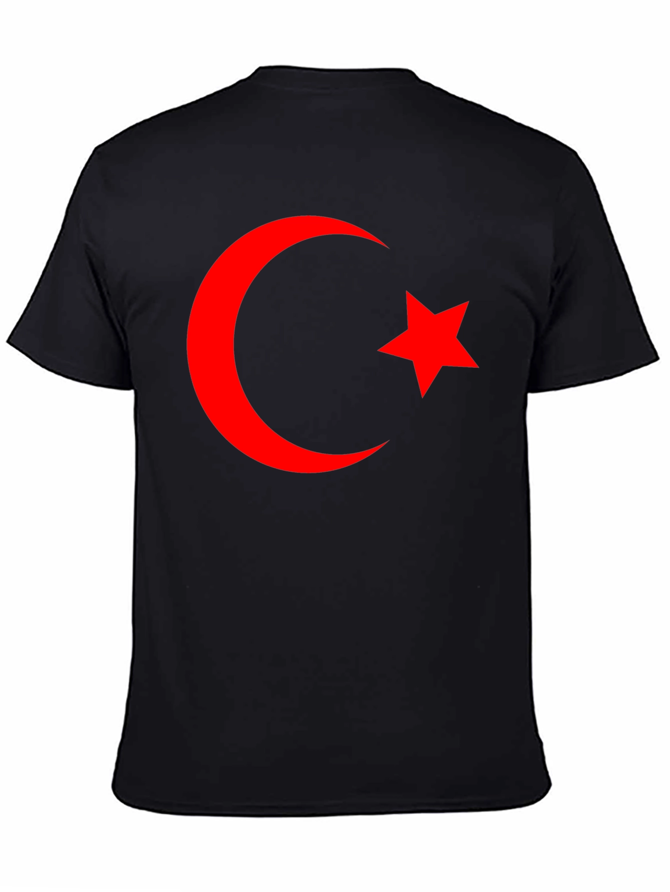 Crescent Moon & Star Graphic Tee - Black
