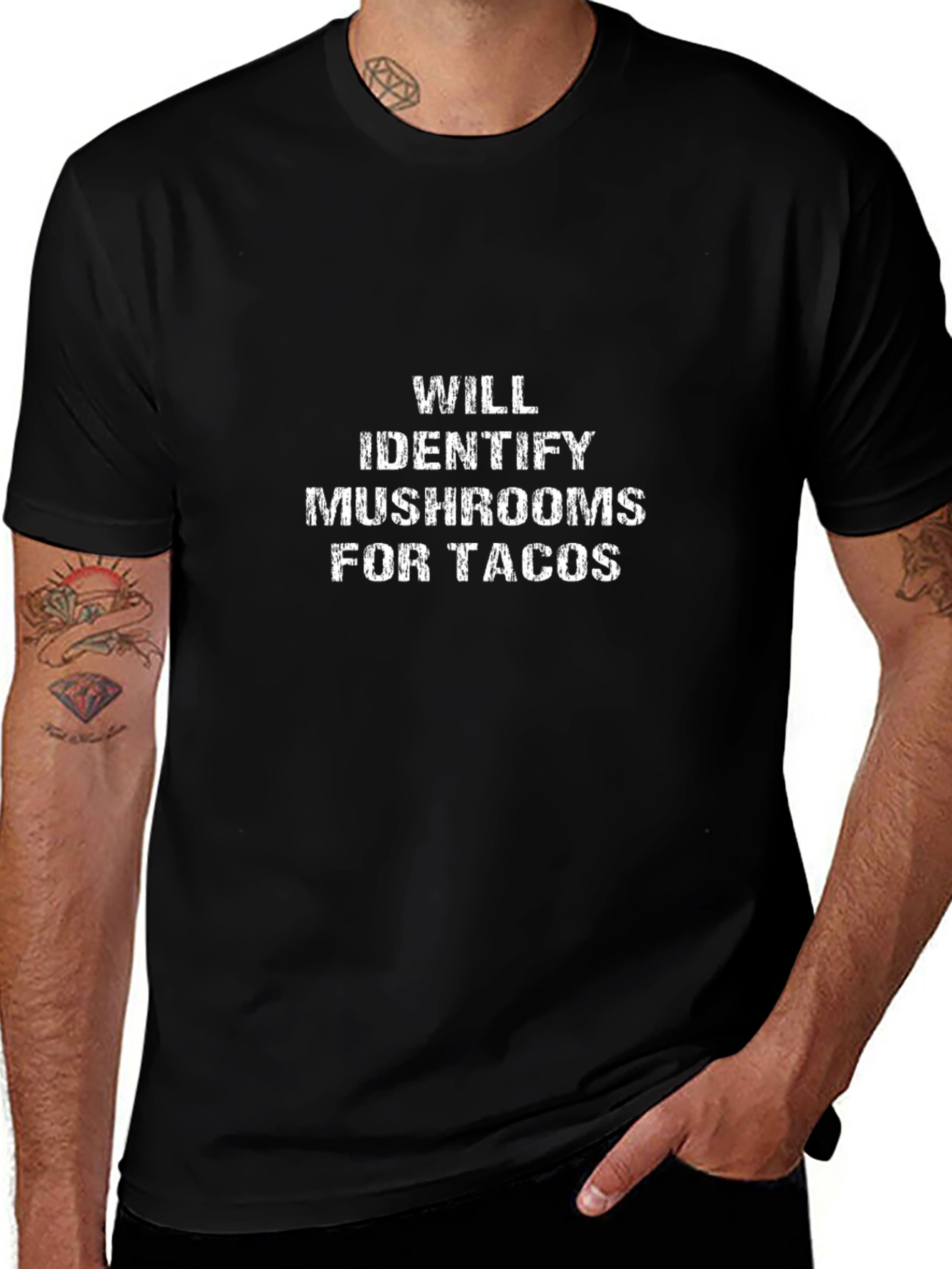Mushroom Identifier Tacos Funny Graphic T-Shirt