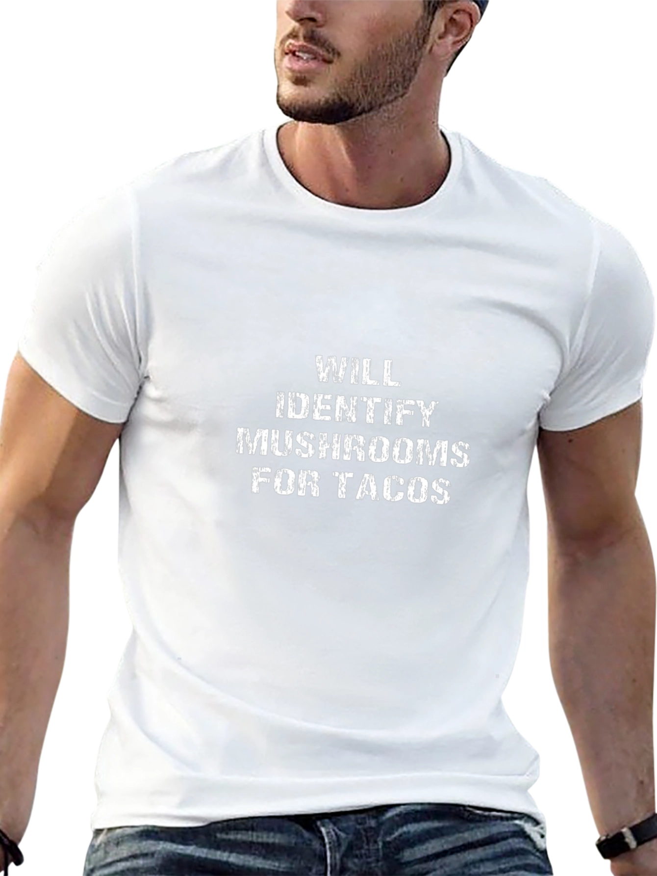 Mushroom Identifier Tacos Funny Graphic T-Shirt