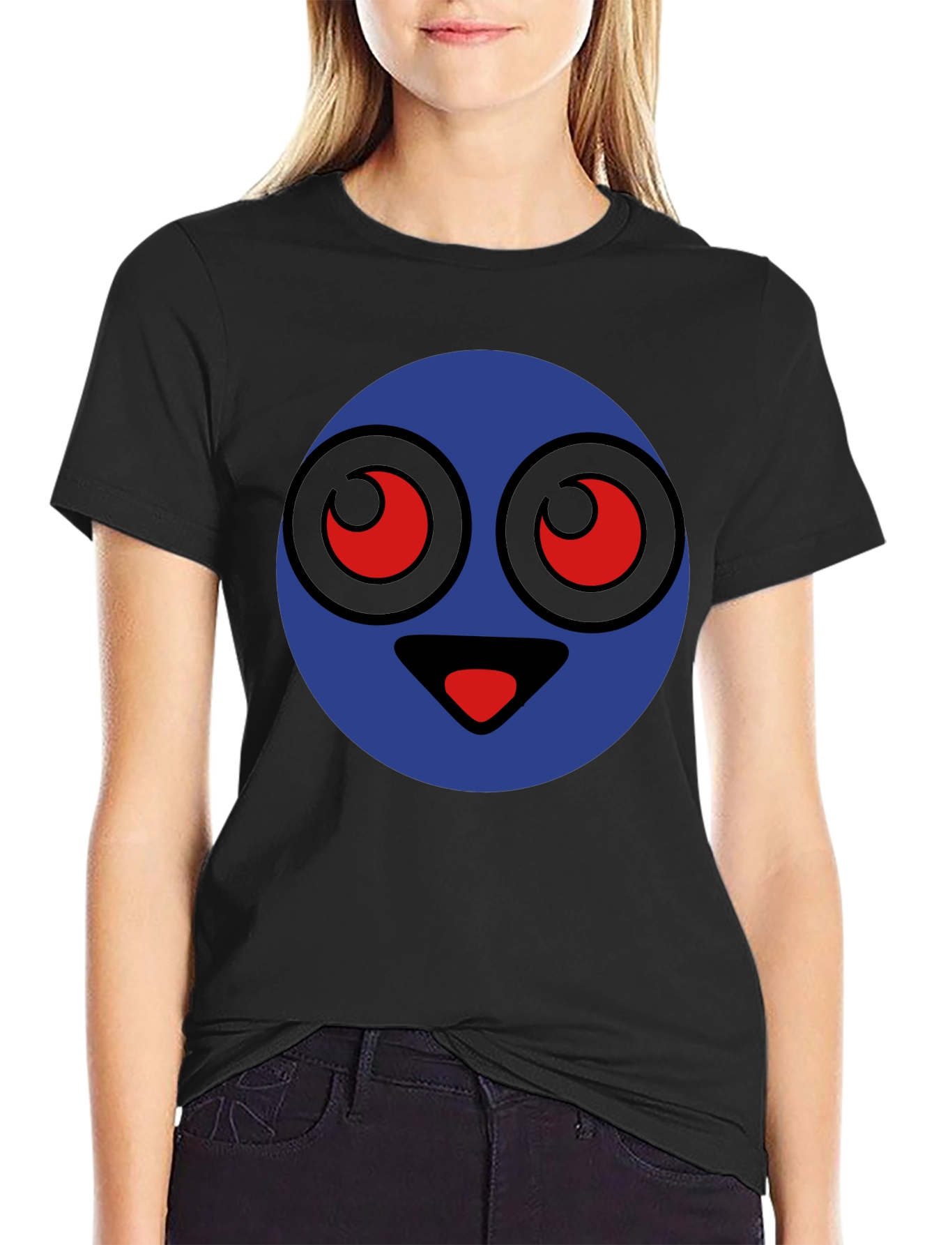 Funny Cartoon Face Graphic T-Shirt