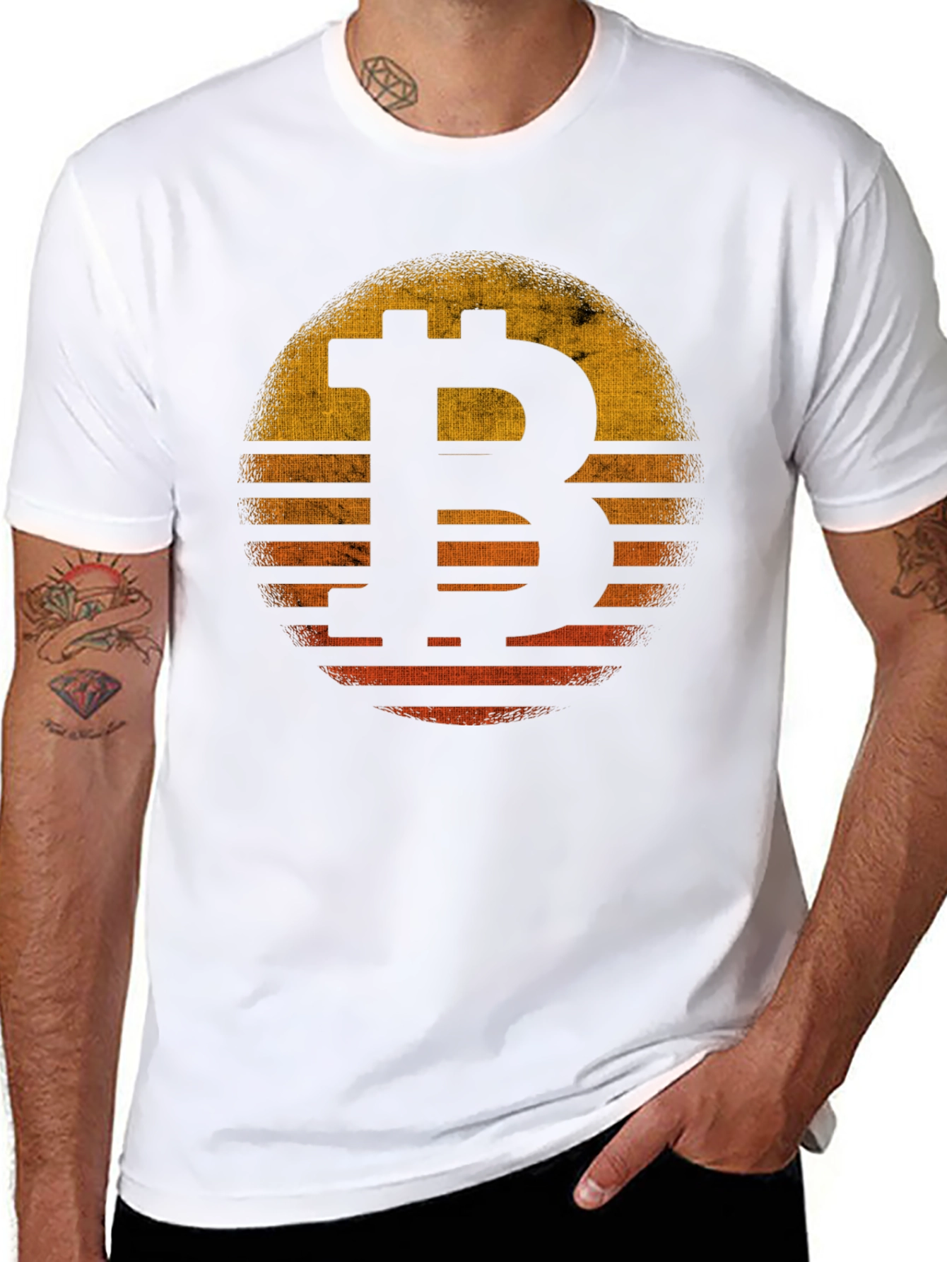 Bitcoin Sunset Graphic Tee - Crypto Currency T-Shirt