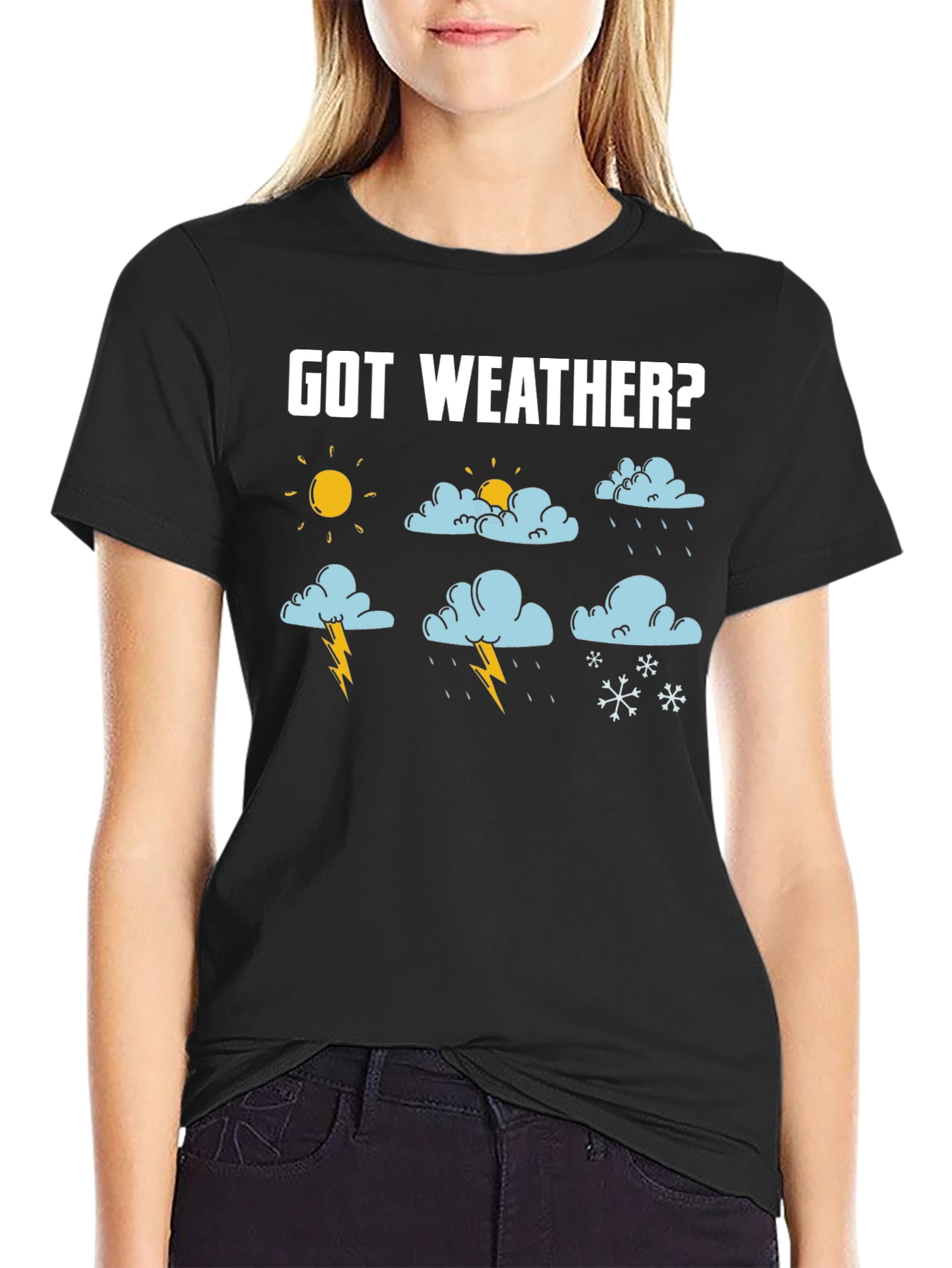 Got Weather? Funny Weather Graphic Black T-Shirt