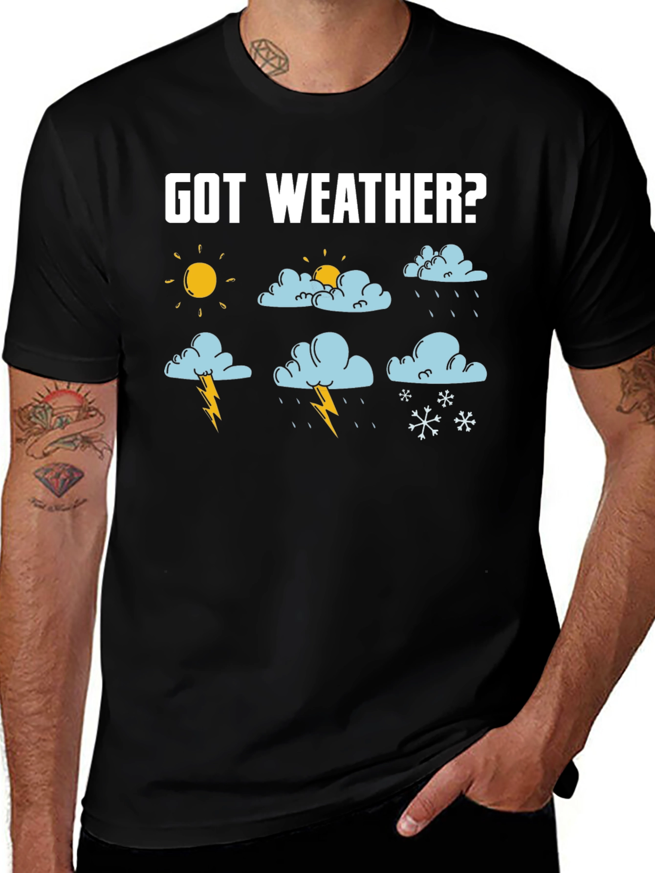 Got Weather? Funny Weather Graphic Black T-Shirt