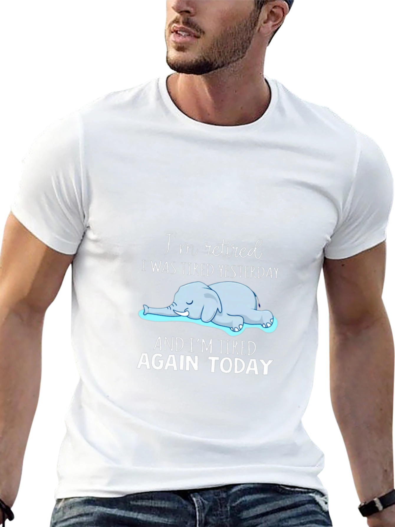Retired & Tired T-Shirt: Funny Elephant Graphic Tee