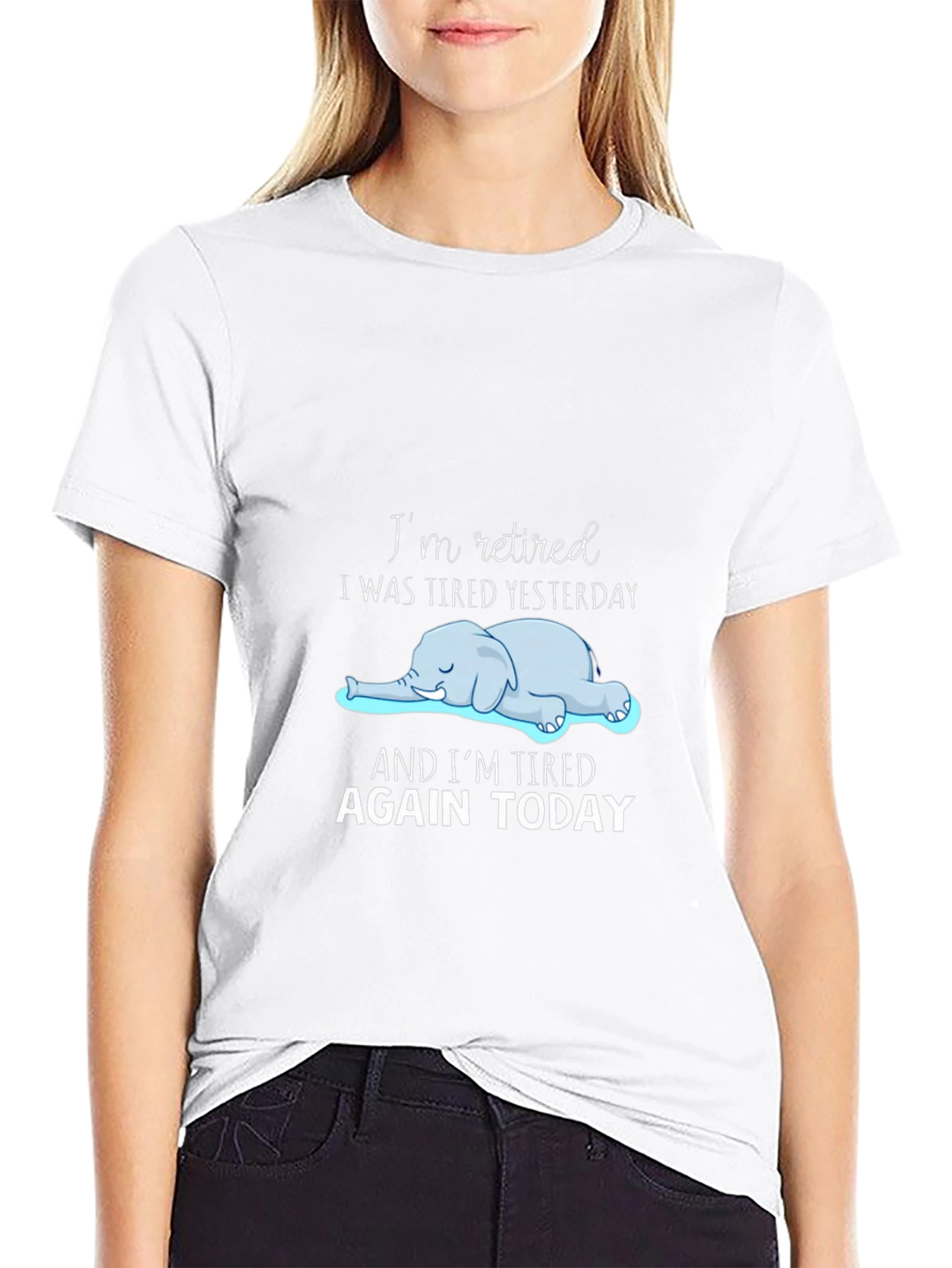 Retired & Tired T-Shirt: Funny Elephant Graphic Tee