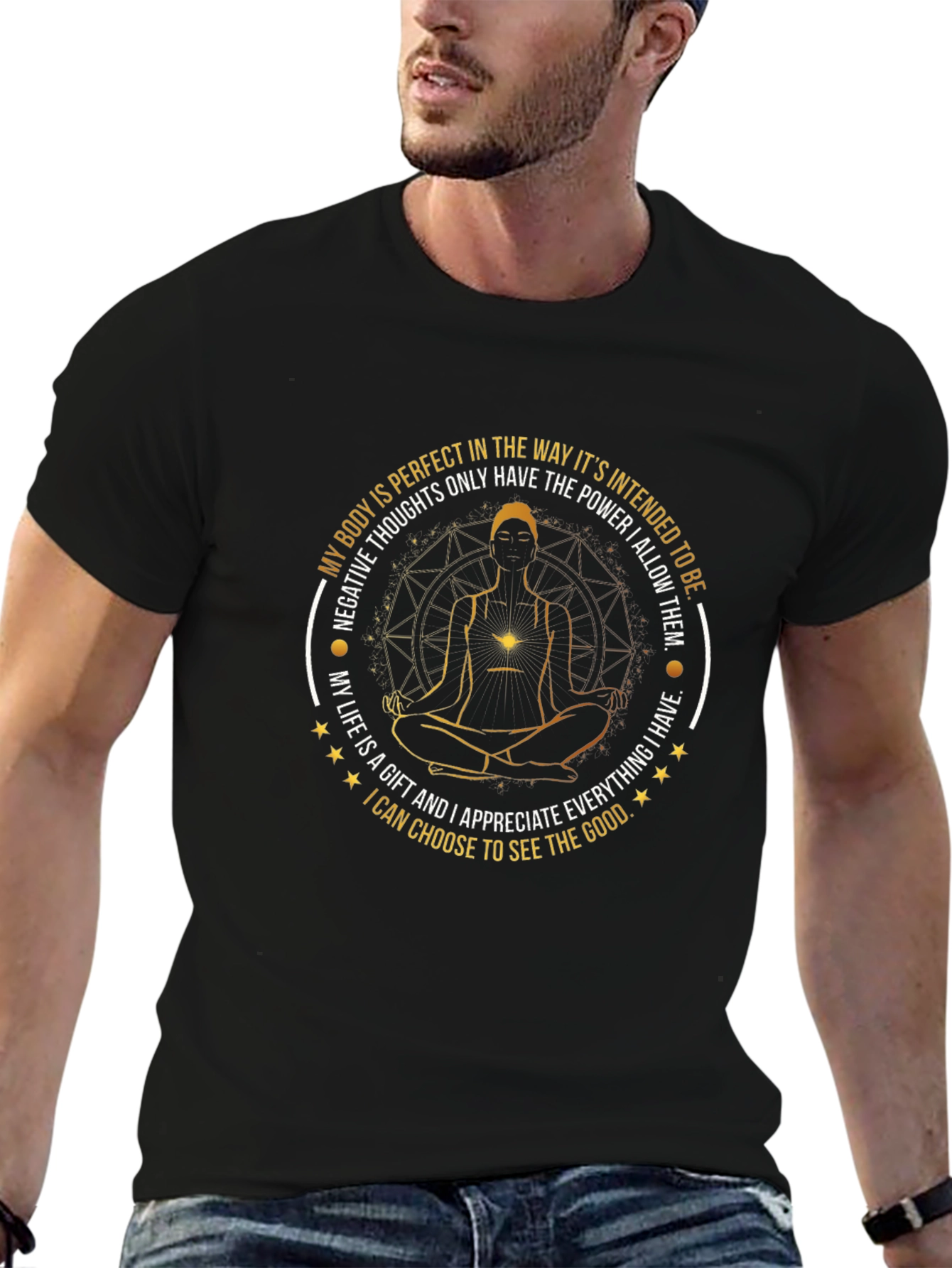 Mindful Meditation Graphic Tee - Black