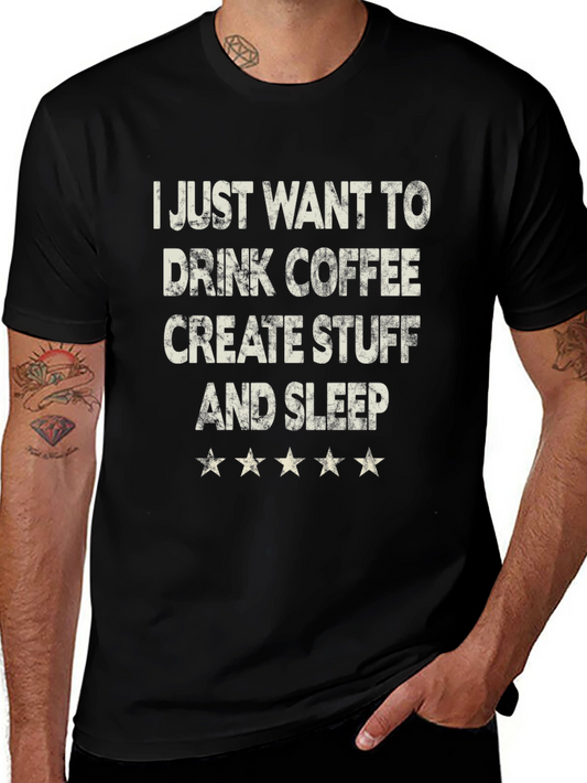 Coffee Create Sleep Black Graphic Tee