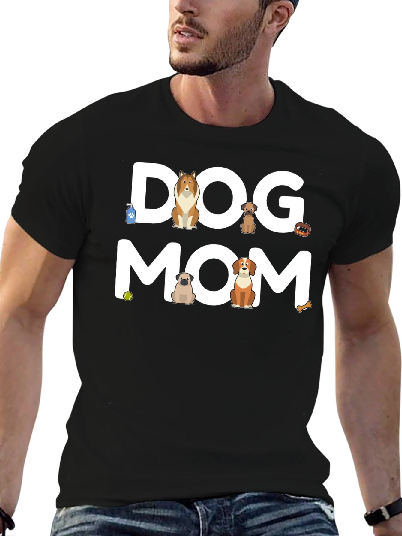 Dog Mom Graphic T-Shirt - Cute Canine Lover Tee