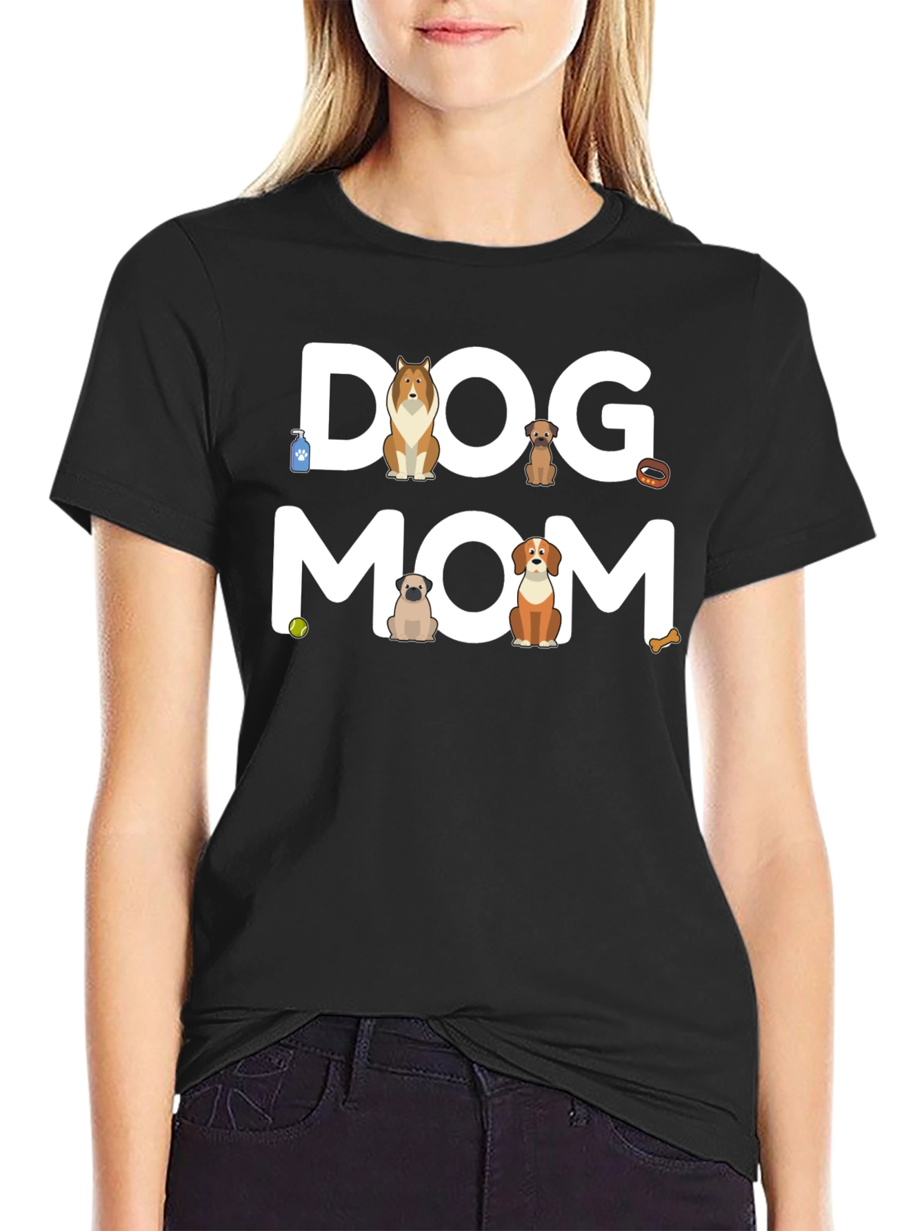 Dog Mom Graphic T-Shirt - Cute Canine Lover Tee