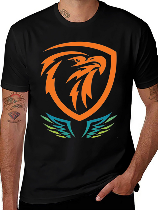 Bold Eagle Shield Graphic Tee - Black