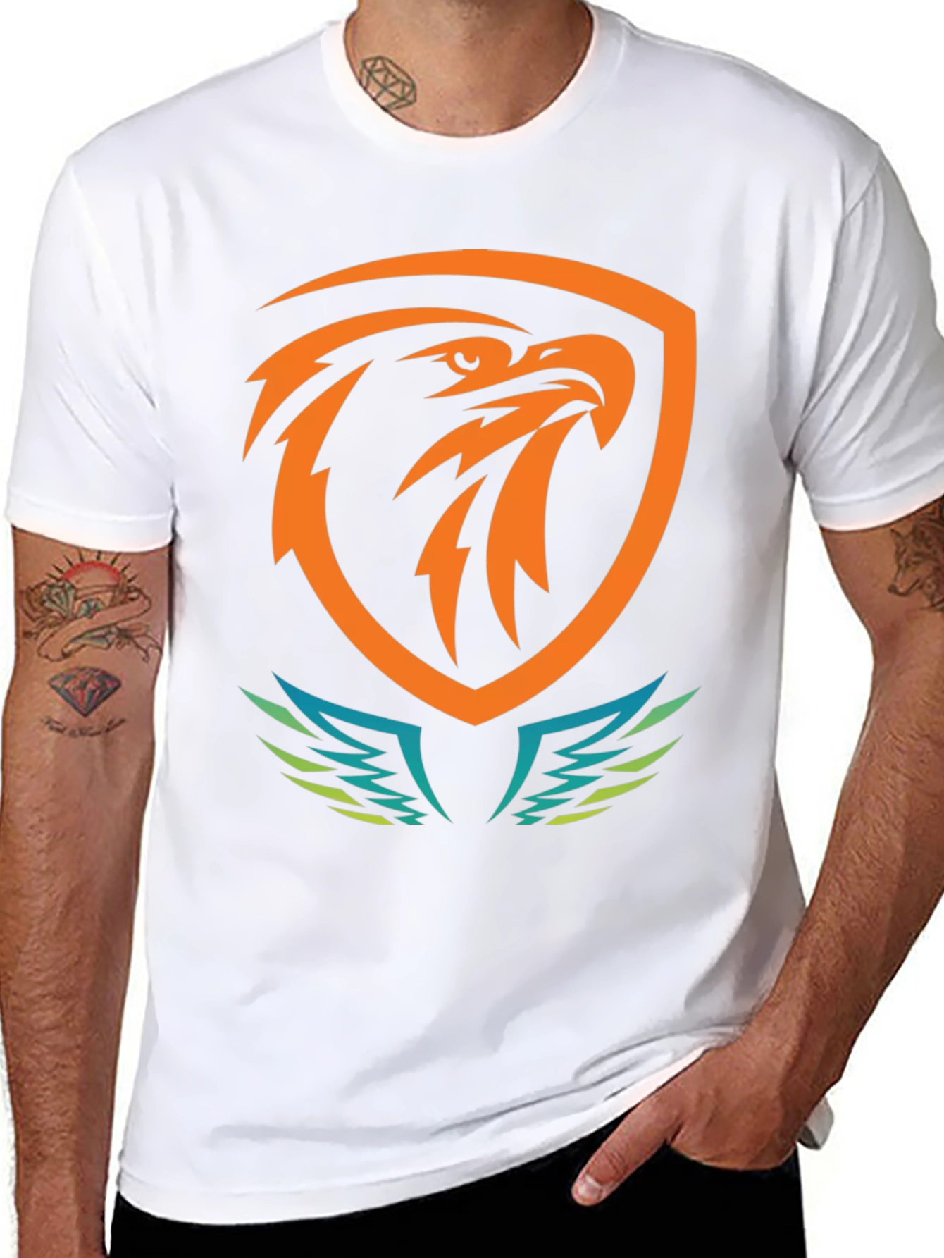 Bold Eagle Shield Graphic Tee - Black