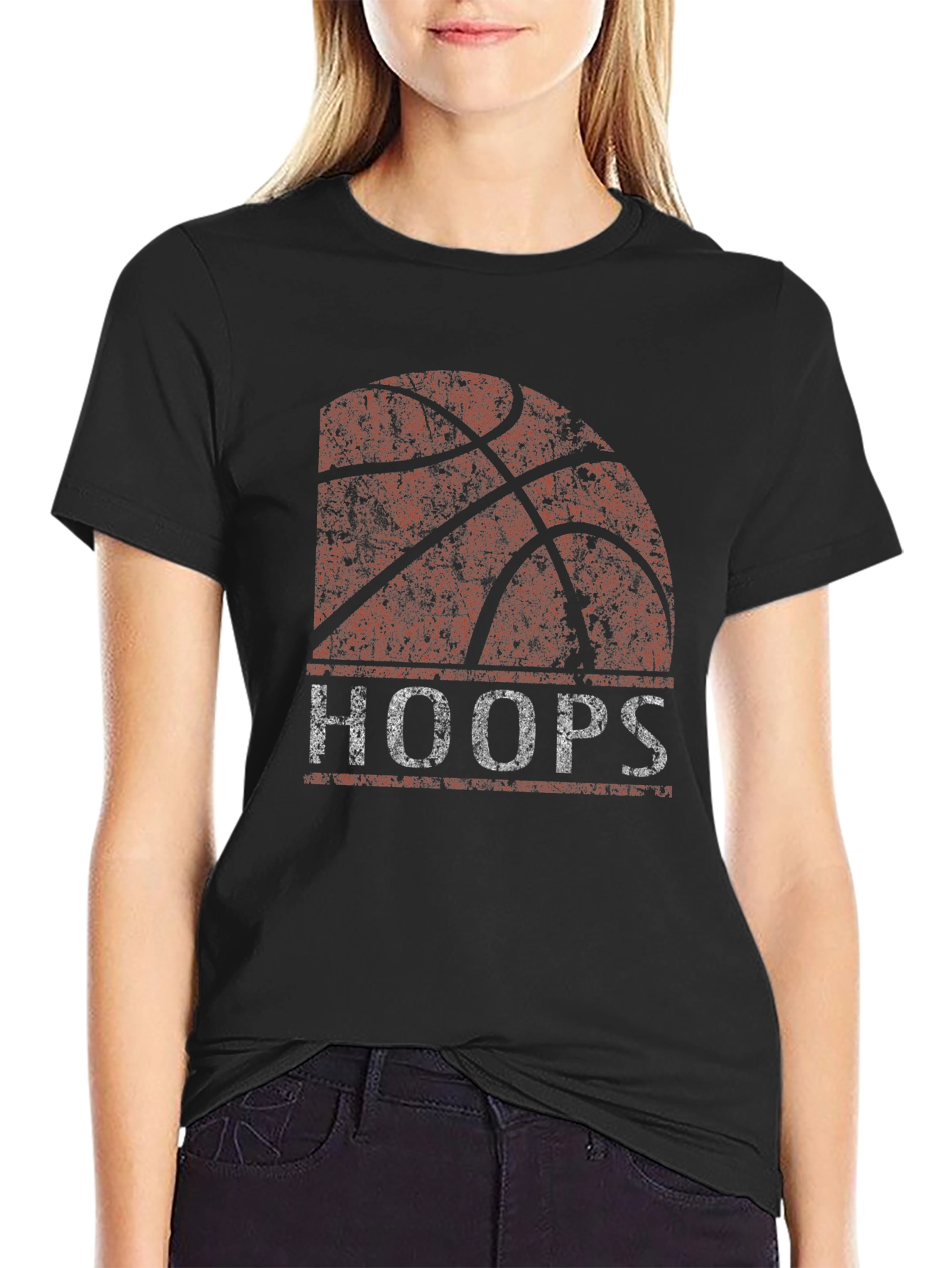 Hoops Basketball Graphic T-Shirt - Retro Style