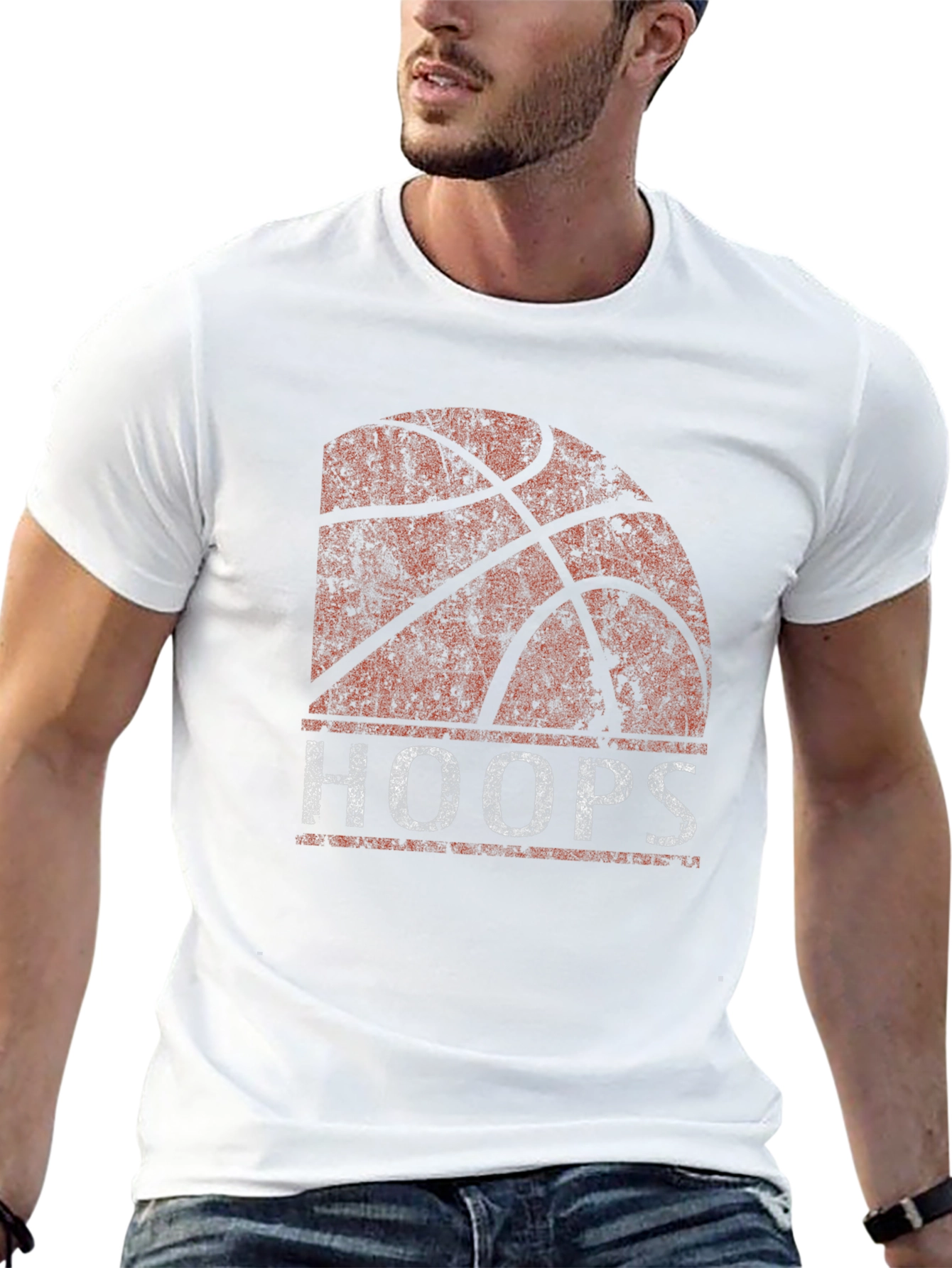 Hoops Basketball Graphic T-Shirt - Retro Style