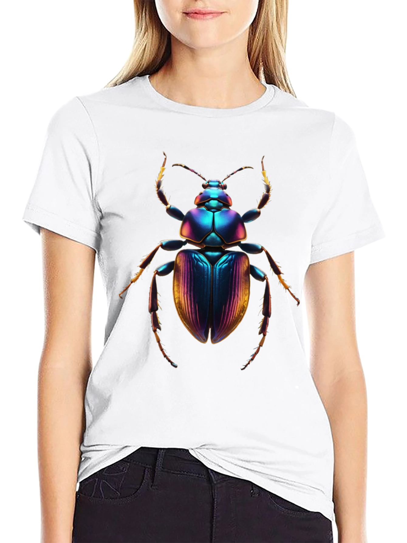 Iridescent Beetle Graphic T-Shirt