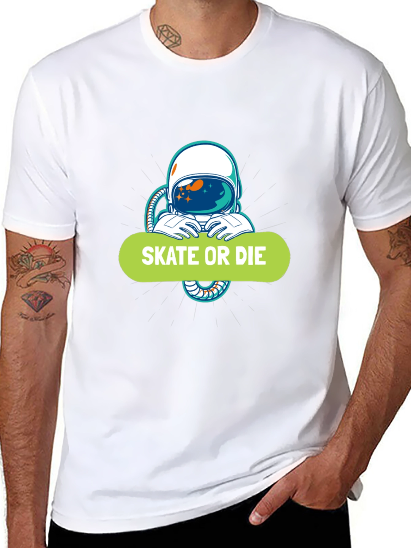Skate or Die Astronaut Graphic Tee