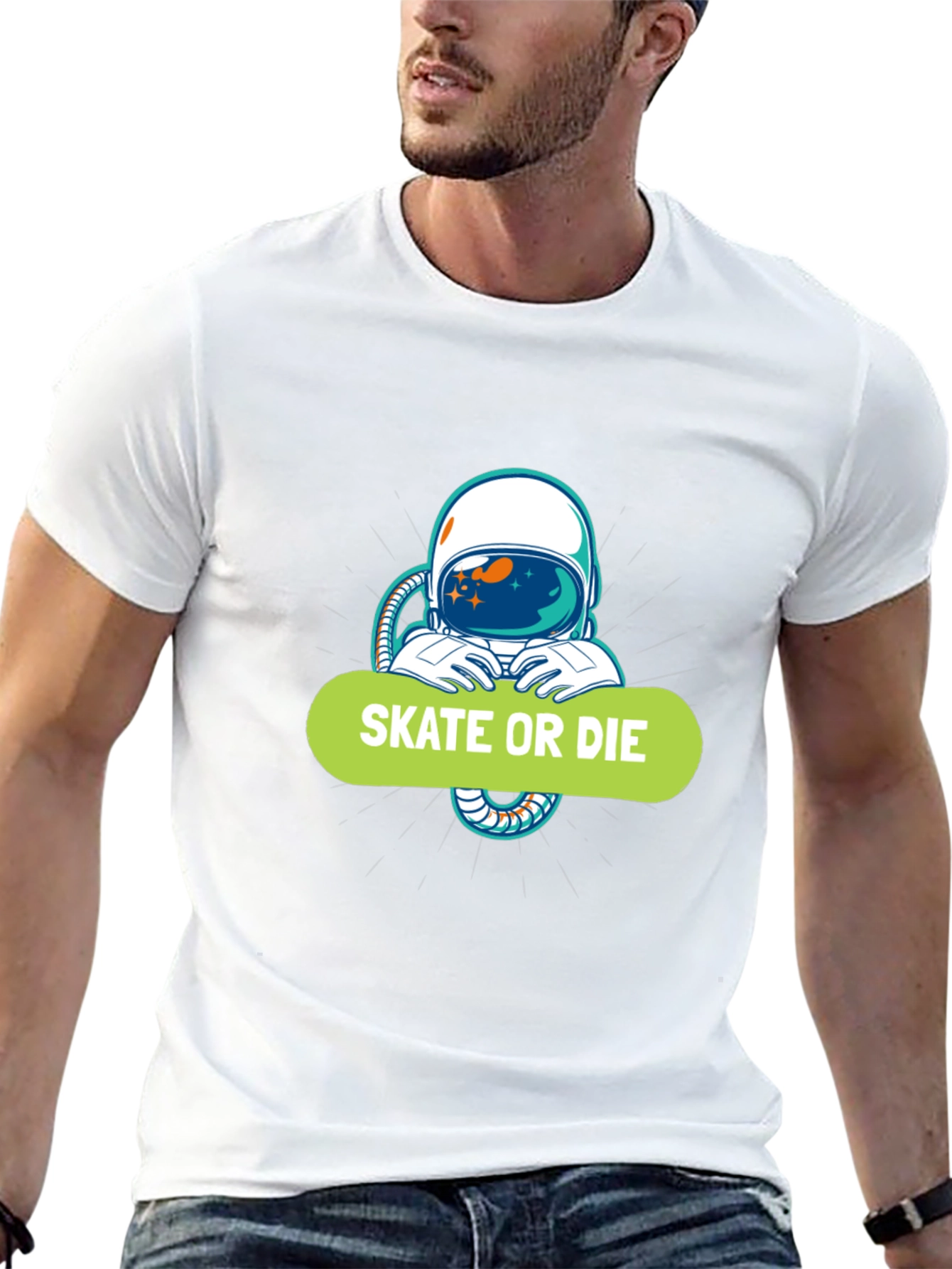 Skate or Die Astronaut Graphic Tee