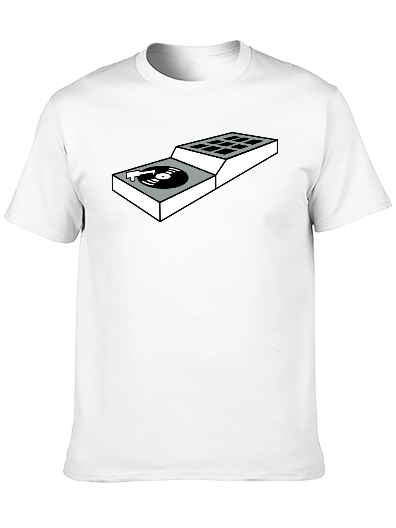 DJ Turntable Graphic Tee - Black Cotton T-Shirt