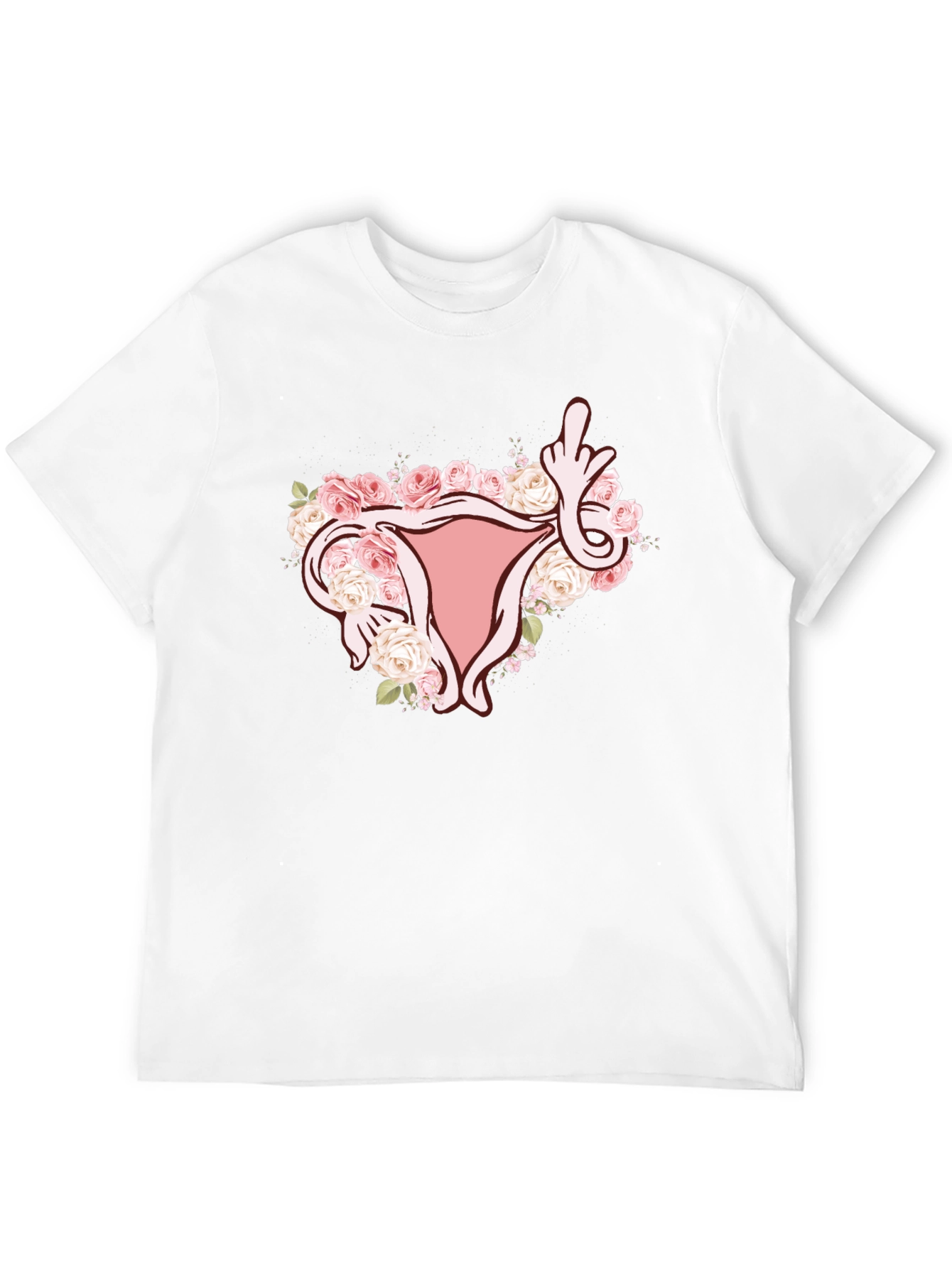 Floral Uterus Middle Finger Graphic Tee