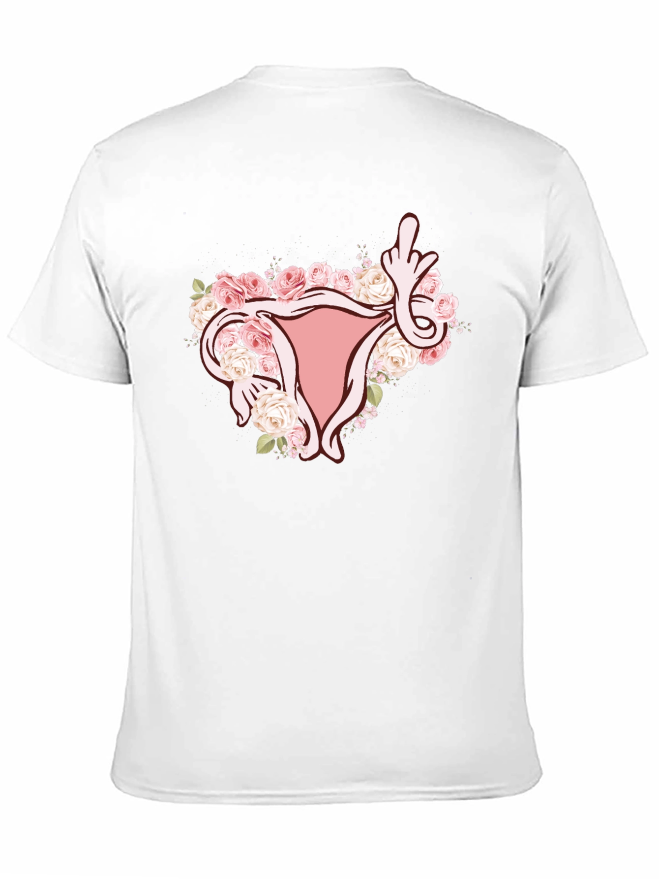 Floral Uterus Middle Finger Graphic Tee