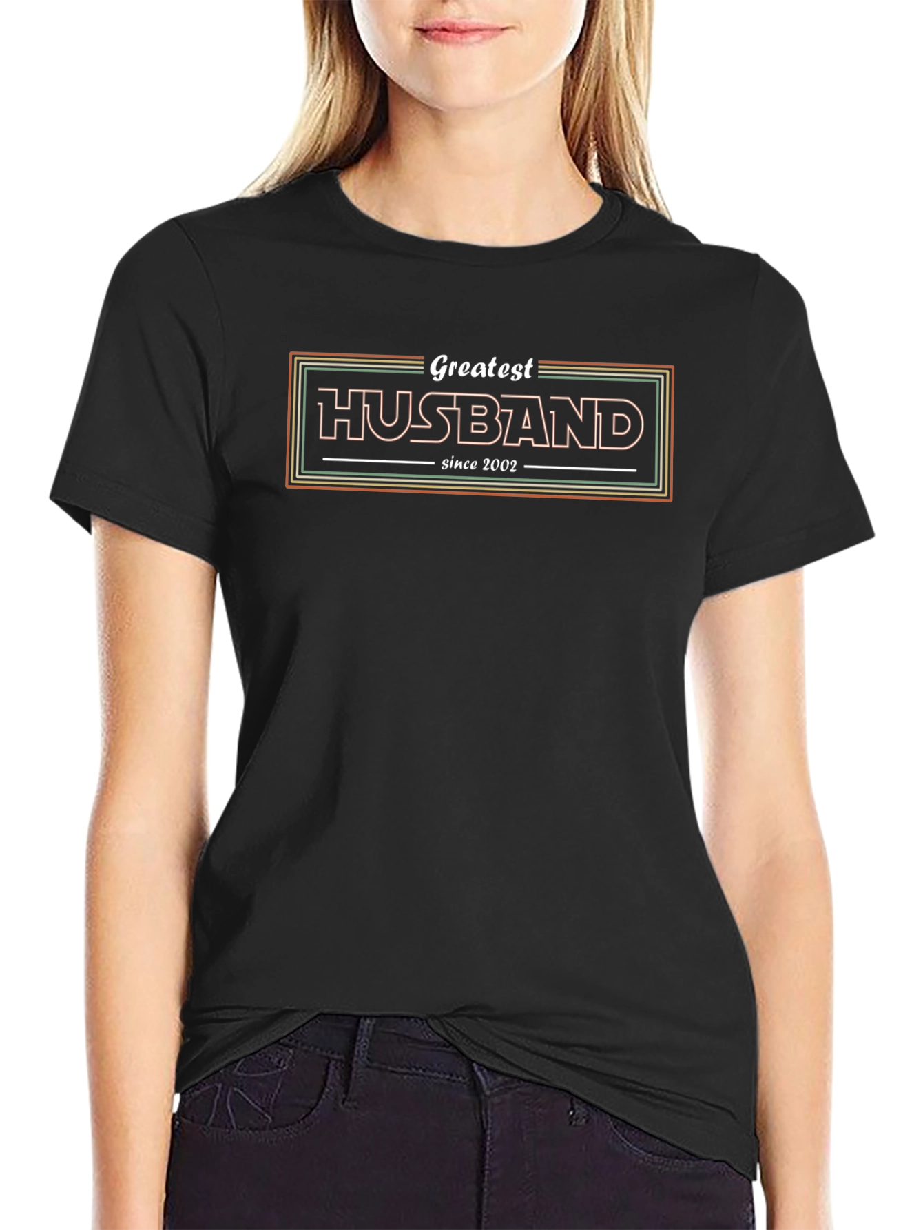 Greatest Husband Since 2002 Black Graphic T-Shirt
