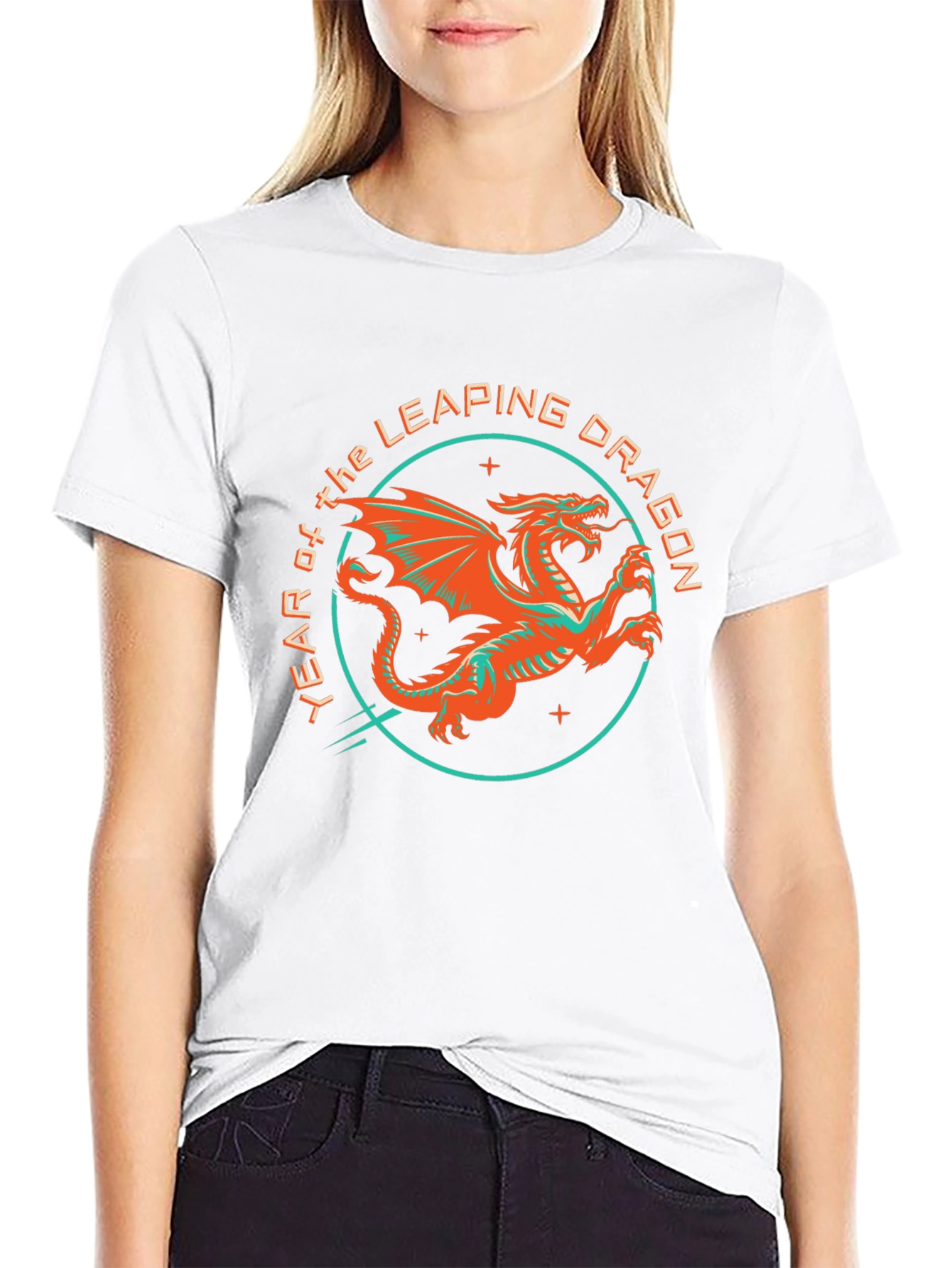 Year of the Leaping Dragon Graphic Tee - Black